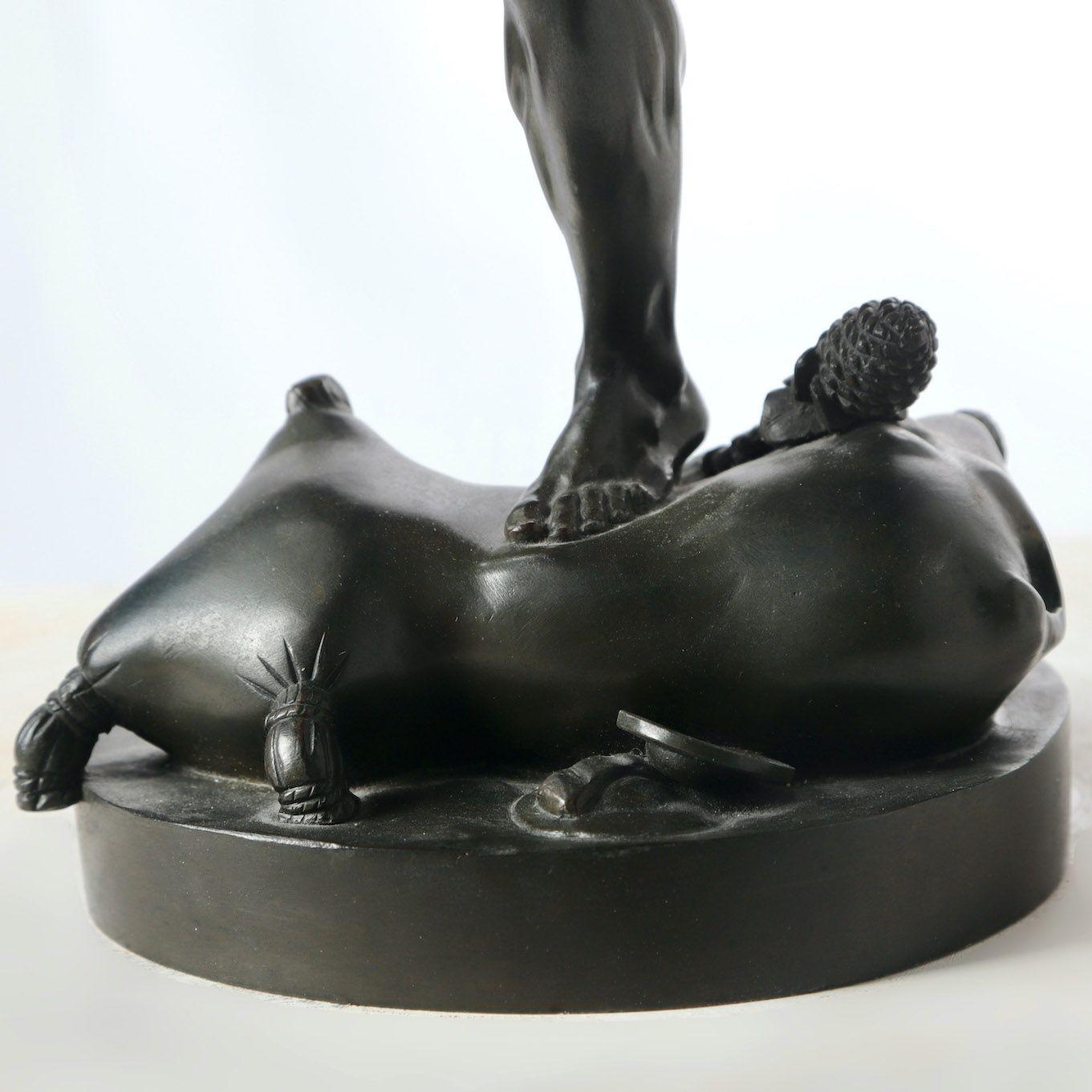 19th c. French Bronze Dancing Faun by Lequesne Eugène-Louis For Sale 1