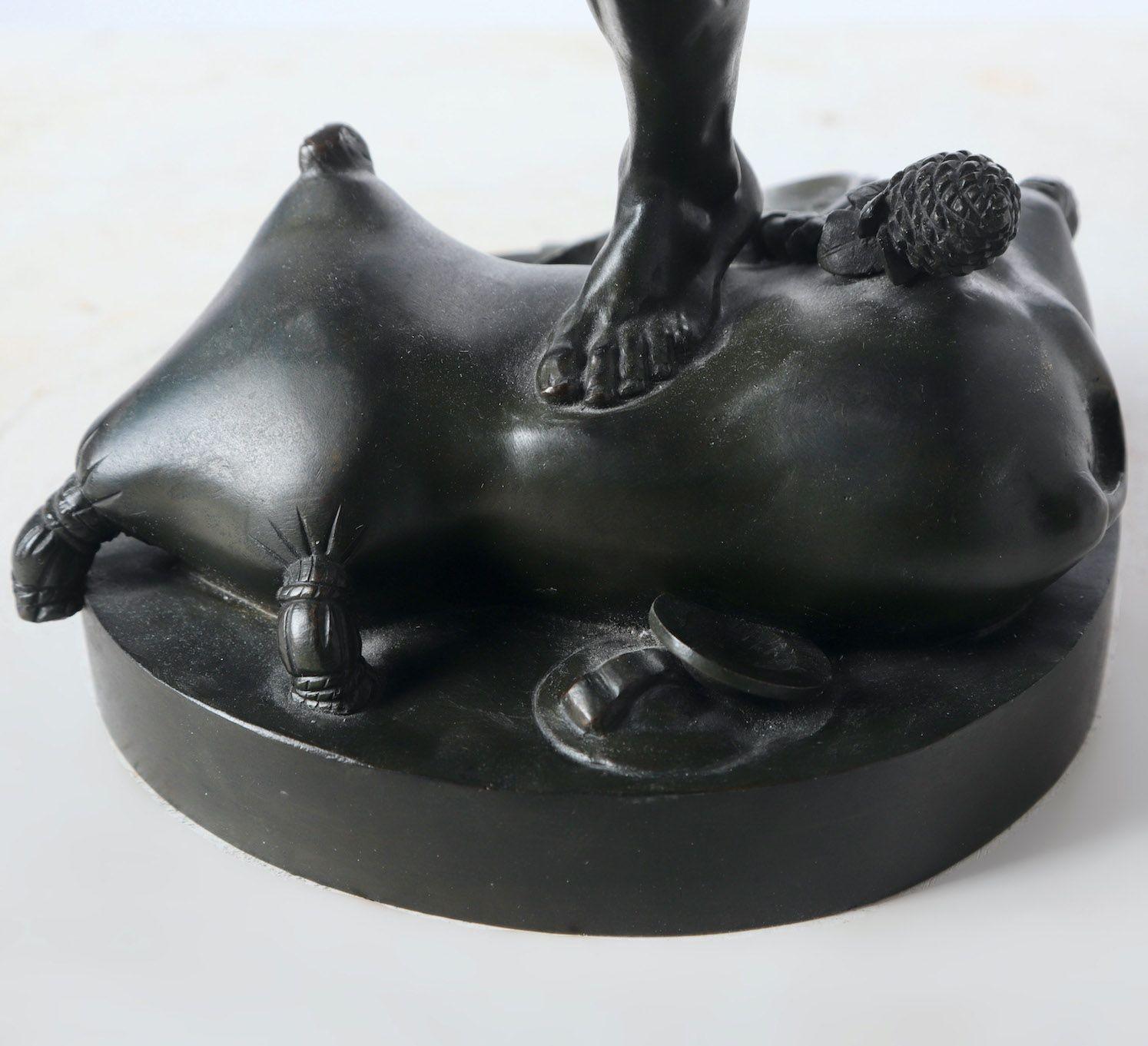 19th c. French Bronze Dancing Faun by Lequesne Eugène-Louis For Sale 2