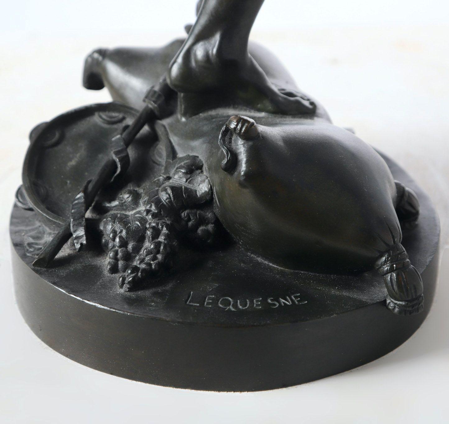 19th c. French Bronze Dancing Faun by Lequesne Eugène-Louis For Sale 3