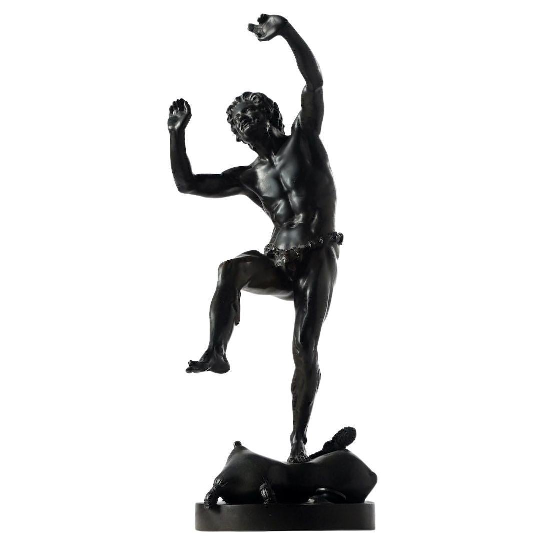 19th c. French Bronze Dancing Faun by Lequesne Eugène-Louis For Sale