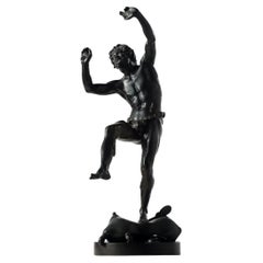 19th c. French Bronze Dancing Faun by Lequesne Eugène-Louis