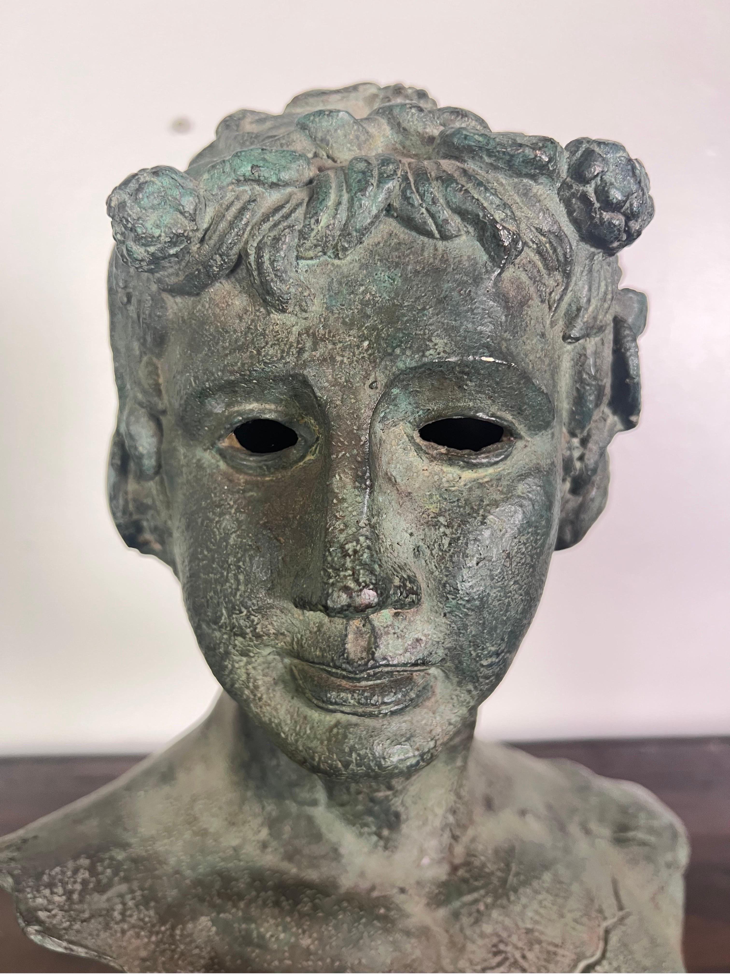 Louis XVI 19th C. French Bronze Head of a Boy For Sale
