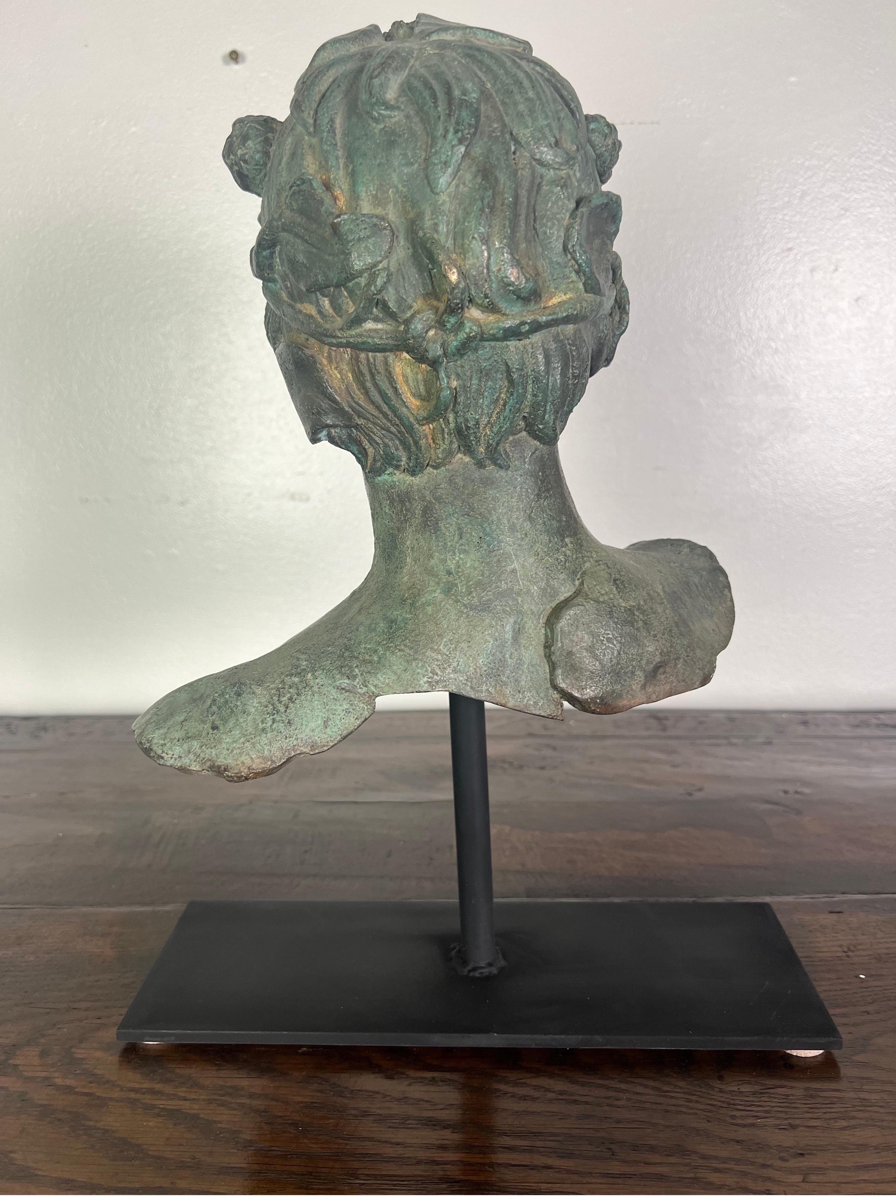 19th C. French Bronze Head of a Boy For Sale 2