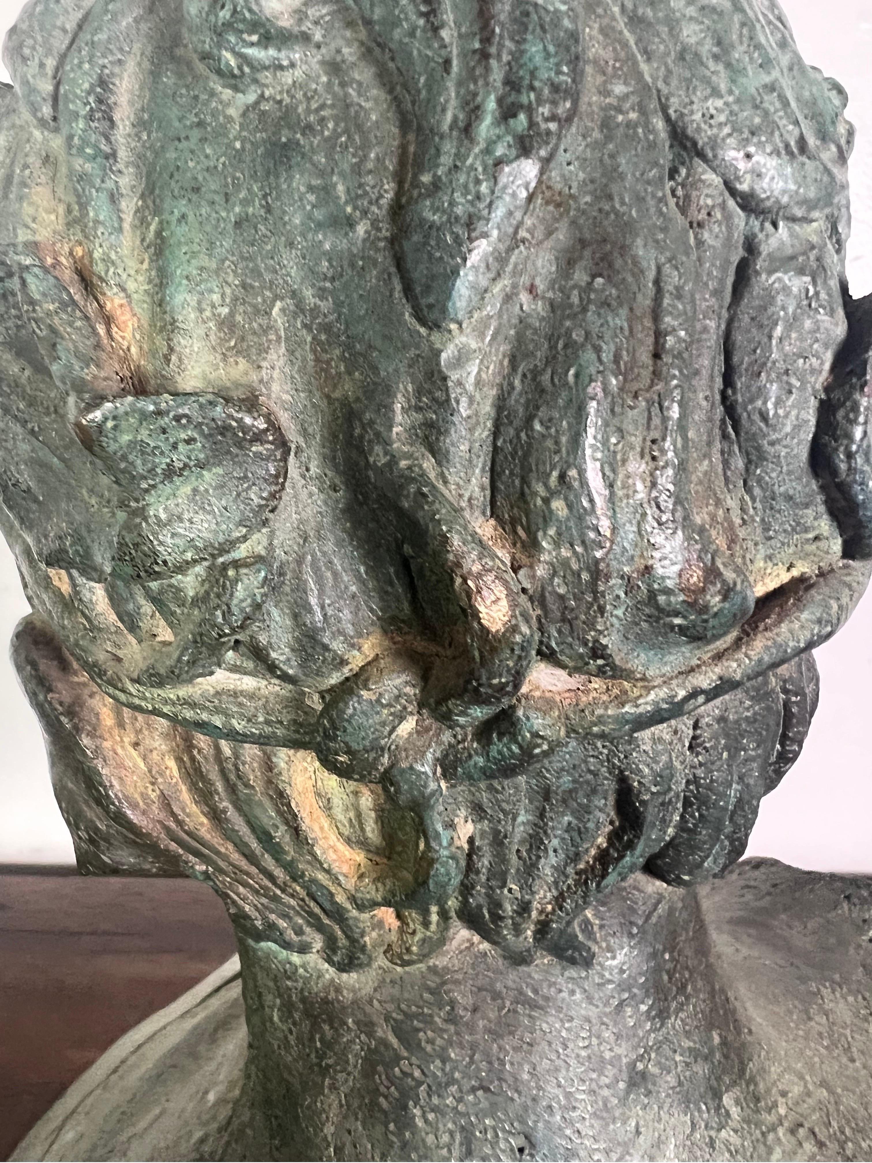 19th C. French Bronze Head of a Boy For Sale 3