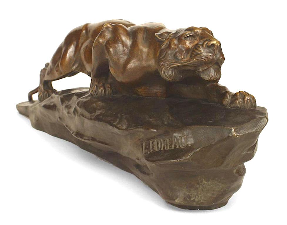 Victorian 19th c. French Bronze of a Tiger, by L. Bureau