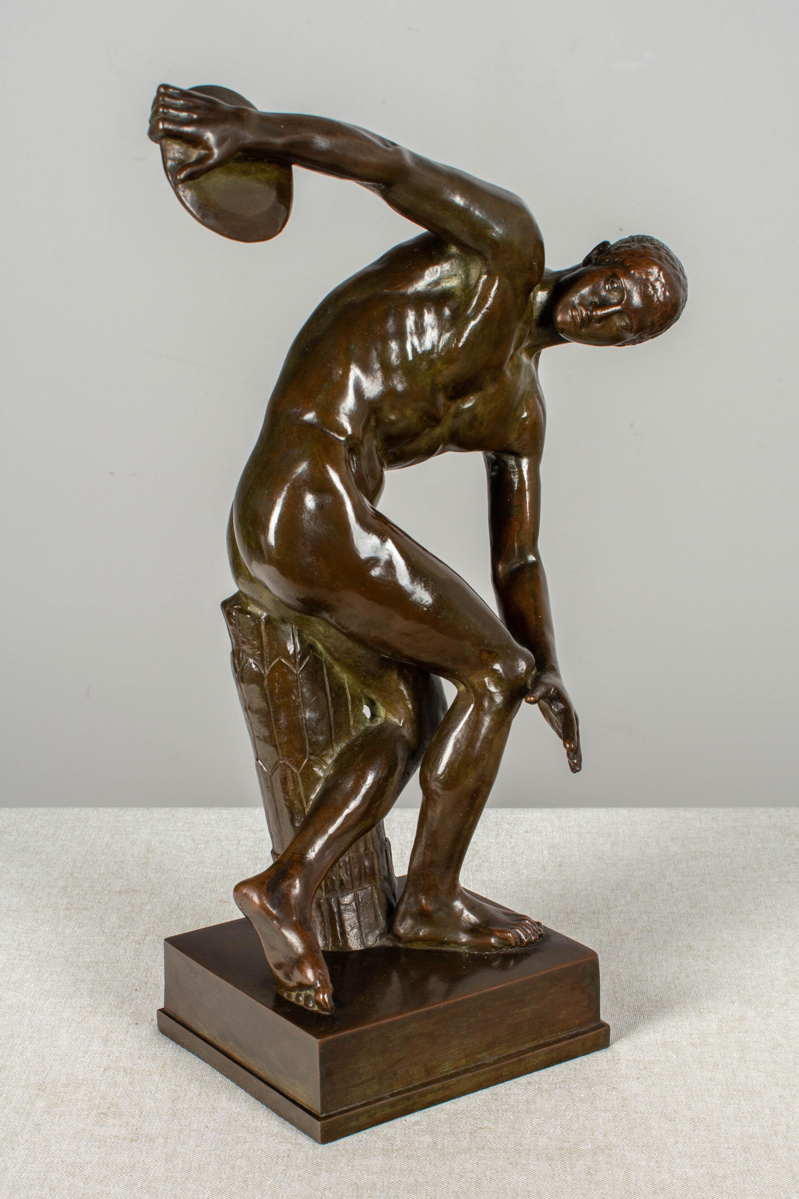 19th Century French Bronze Discus Thrower Sculpture 1
