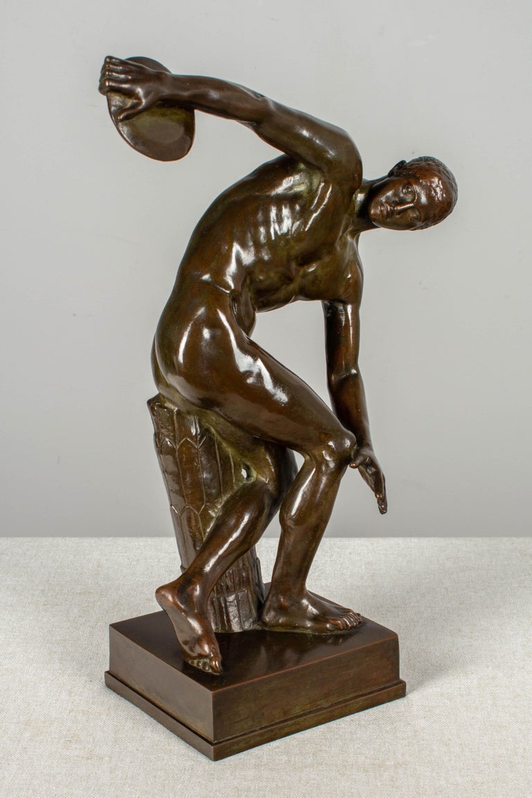19th Century French Bronze Discus Thrower Sculpture at 1stDibs
