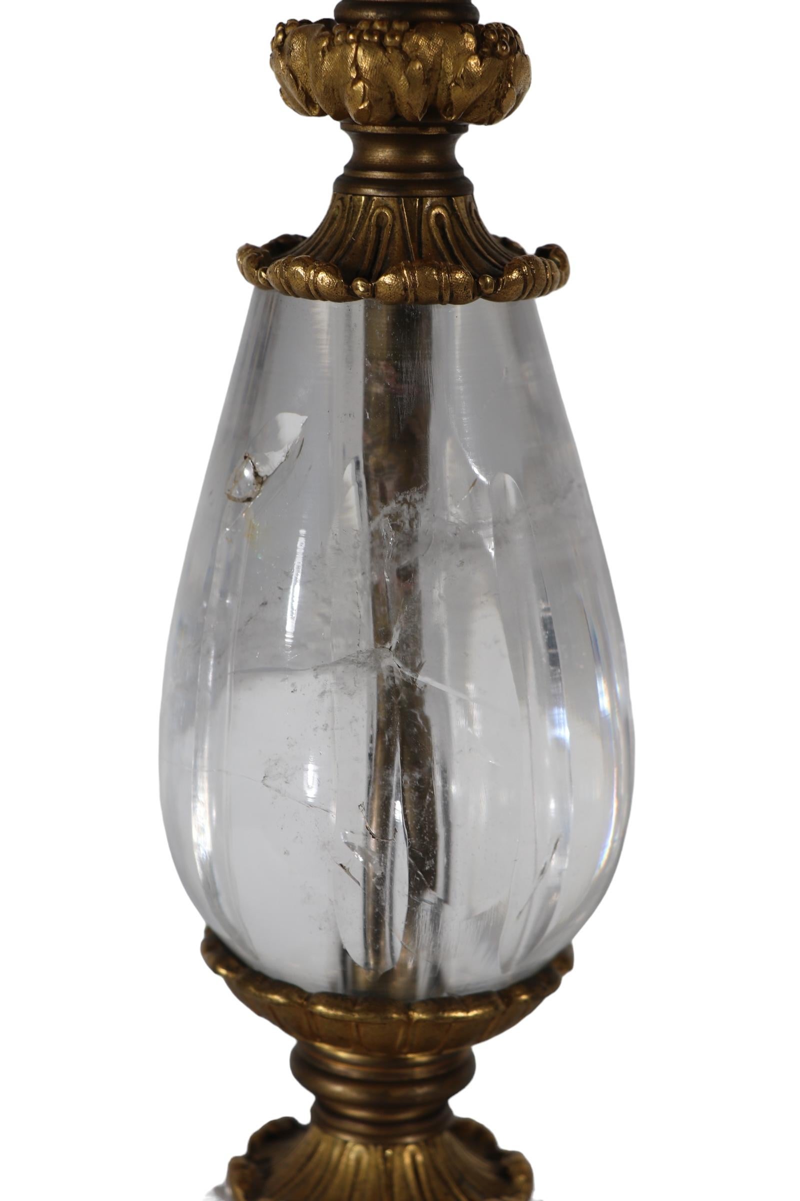   19. Jahrhundert Französisch Bronze Ormolu und Bergkristall Kerzenständer Tischlampe wie ist im Angebot 14