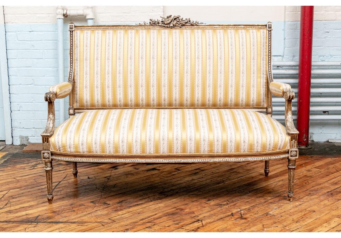 19th C. French Carved and Gilt Settee 3
