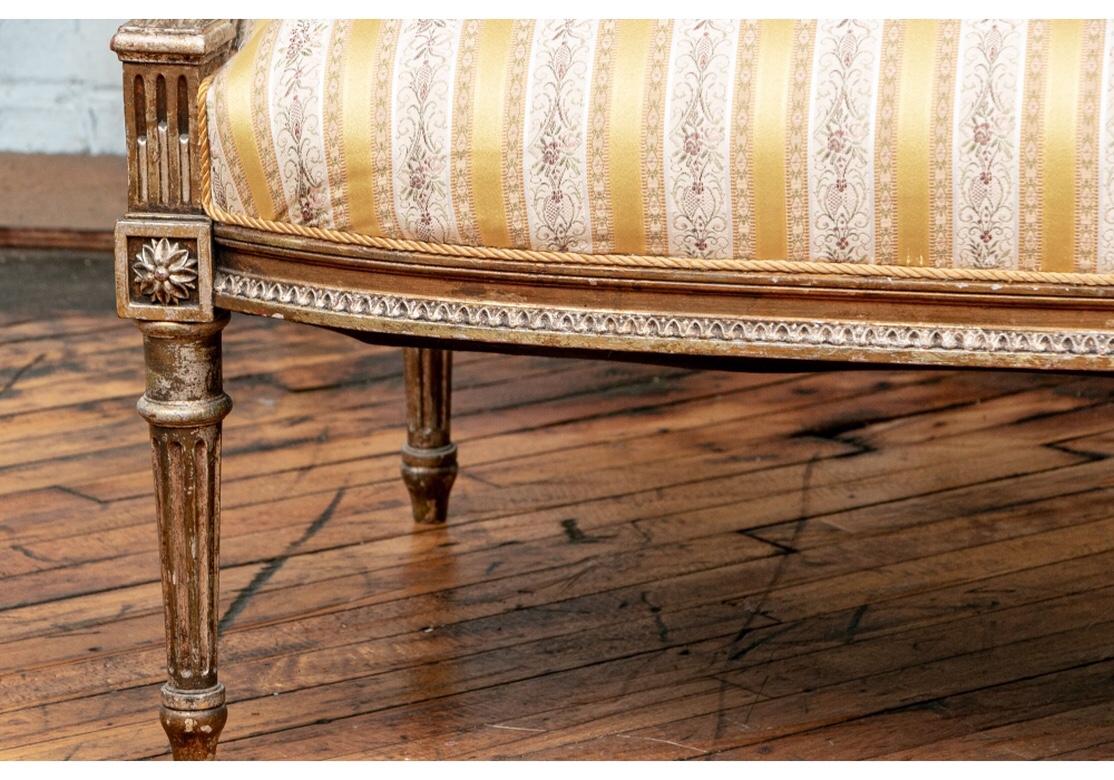 Hand-Carved 19th C. French Carved and Gilt Settee