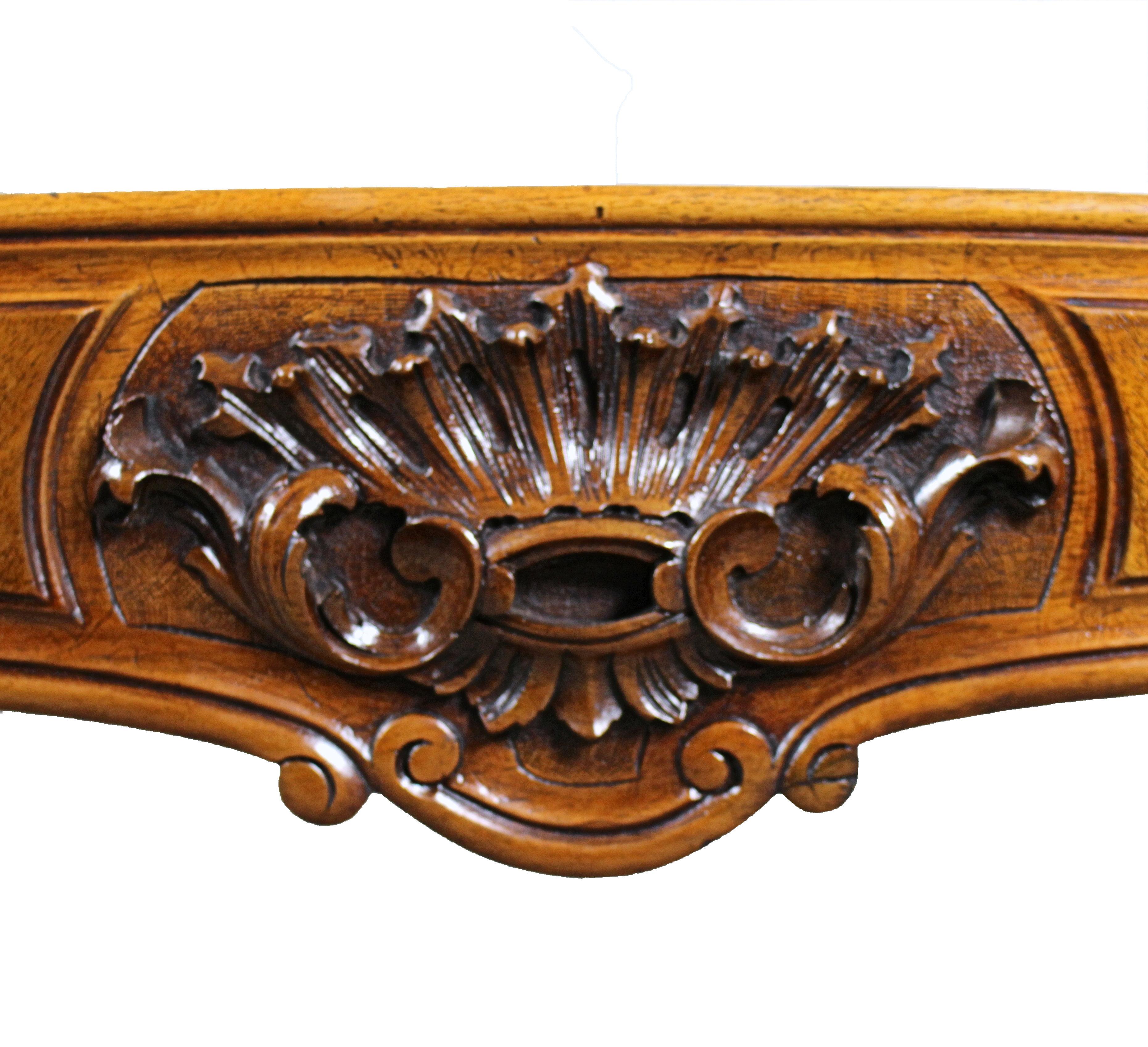 19th Century French Carved Walnut Framed Bed For Sale 3