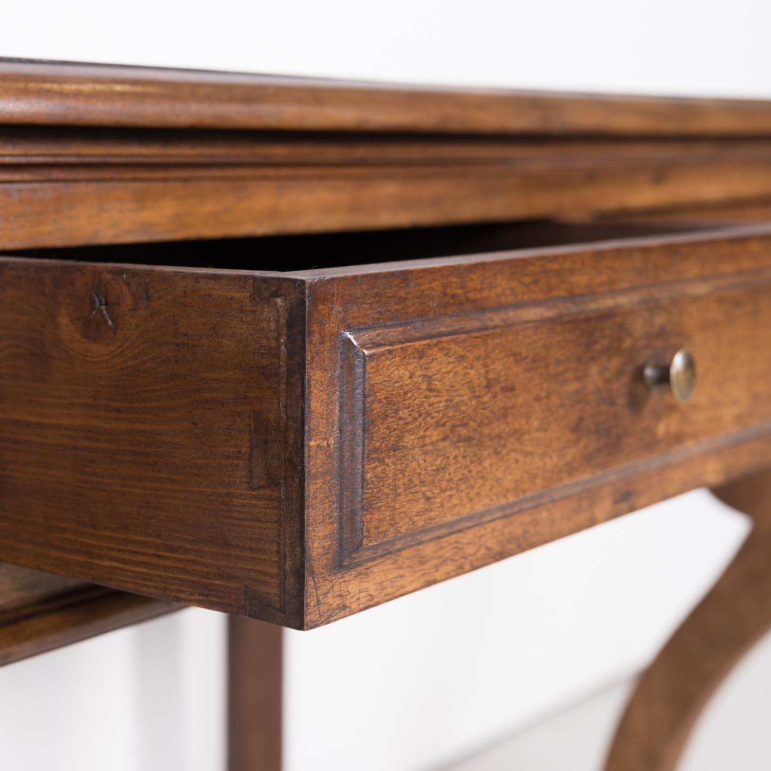 19th C. French Charles X Period Walnut Console w/Drawers for Vachon-Bavoux & Cie For Sale 9