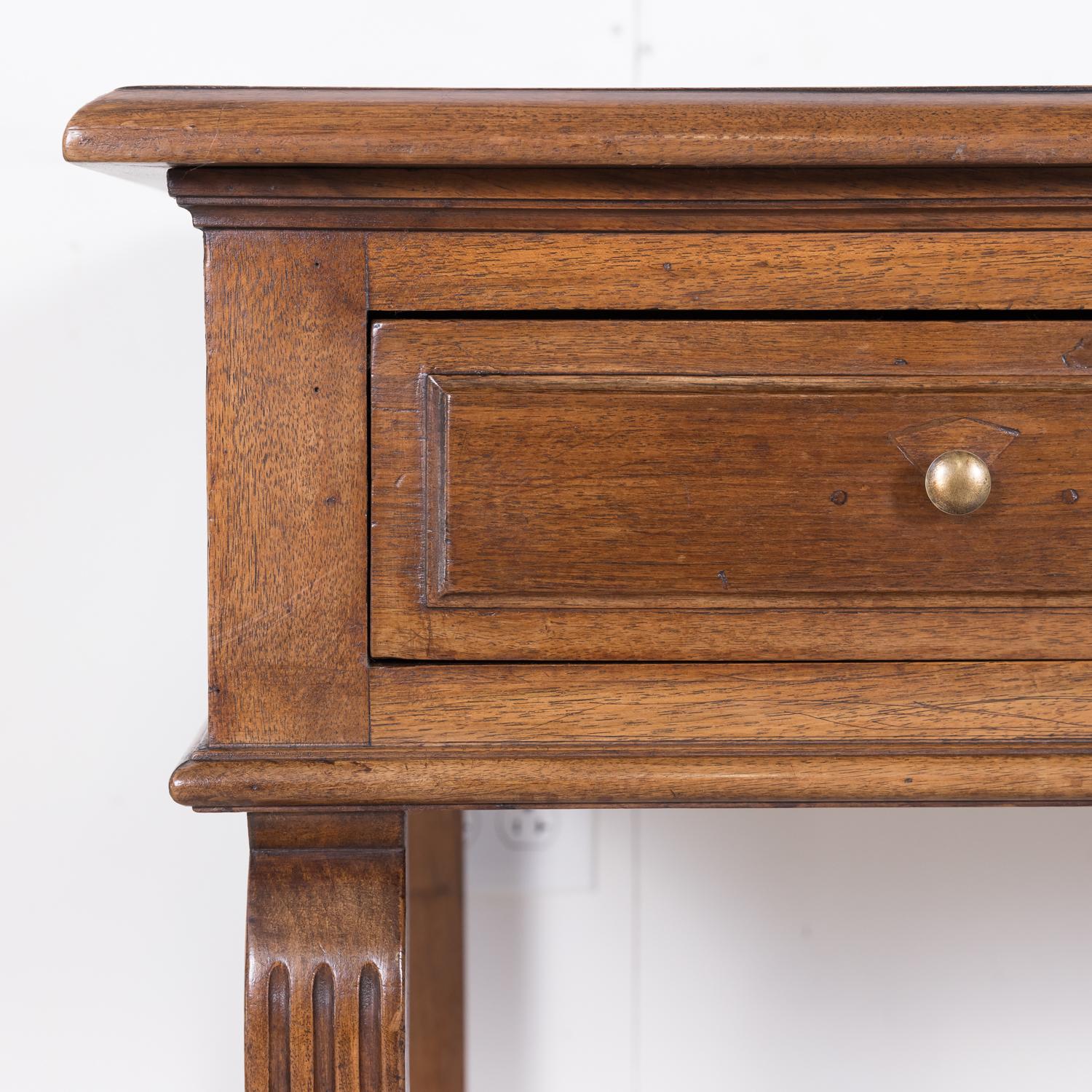 19th C. French Charles X Period Walnut Console w/Drawers for Vachon-Bavoux & Cie For Sale 4
