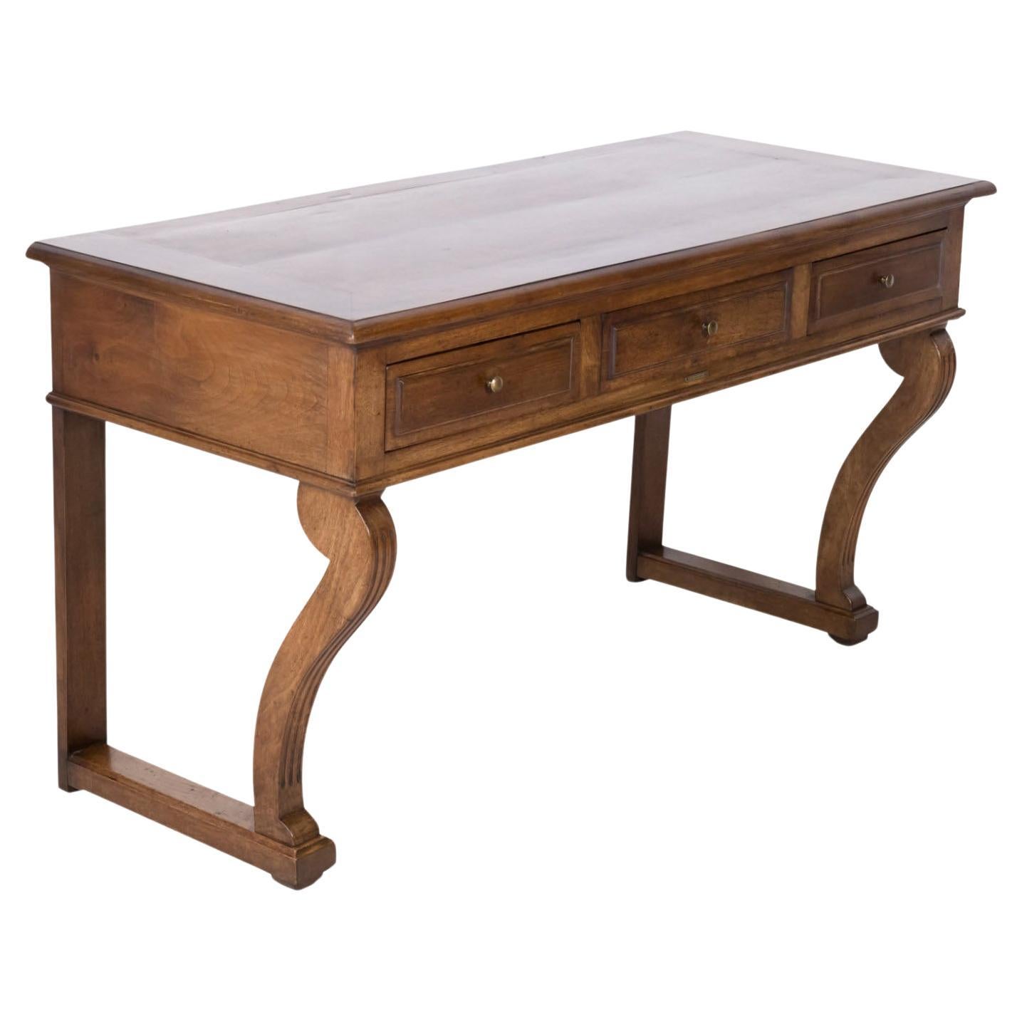 19th C. French Charles X Period Walnut Console w/Drawers for Vachon-Bavoux & Cie For Sale