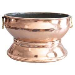 19th C. French Copper Wine Cooler Champagne Bucket Rafraichissoir Centerpiece