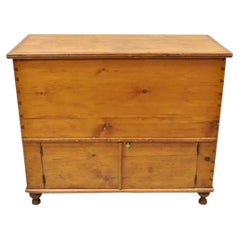 19th C. French Country Primitive Pine Wood 2 Tier Dovetailed Farmhouse Dough Box