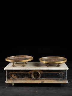 19th Century French Culinary Scale with Two Copper Plateaux