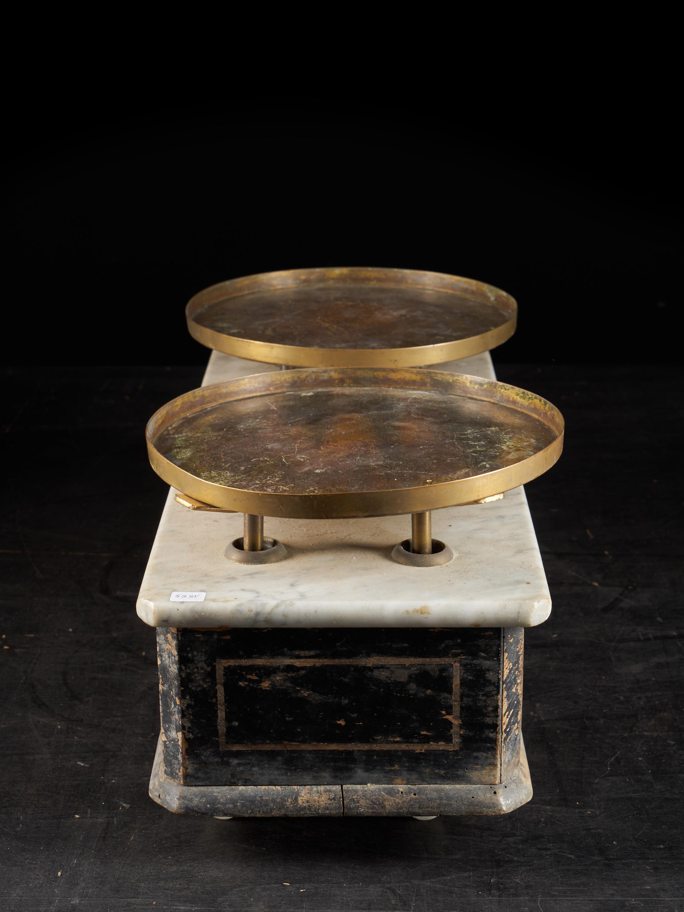 19th Century French Culinary Scale with Two Copper Plateaux 1