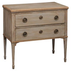 19th C. French Custom Painted 2-Drawer Raised Chest (A Cute-Sized Piece!)