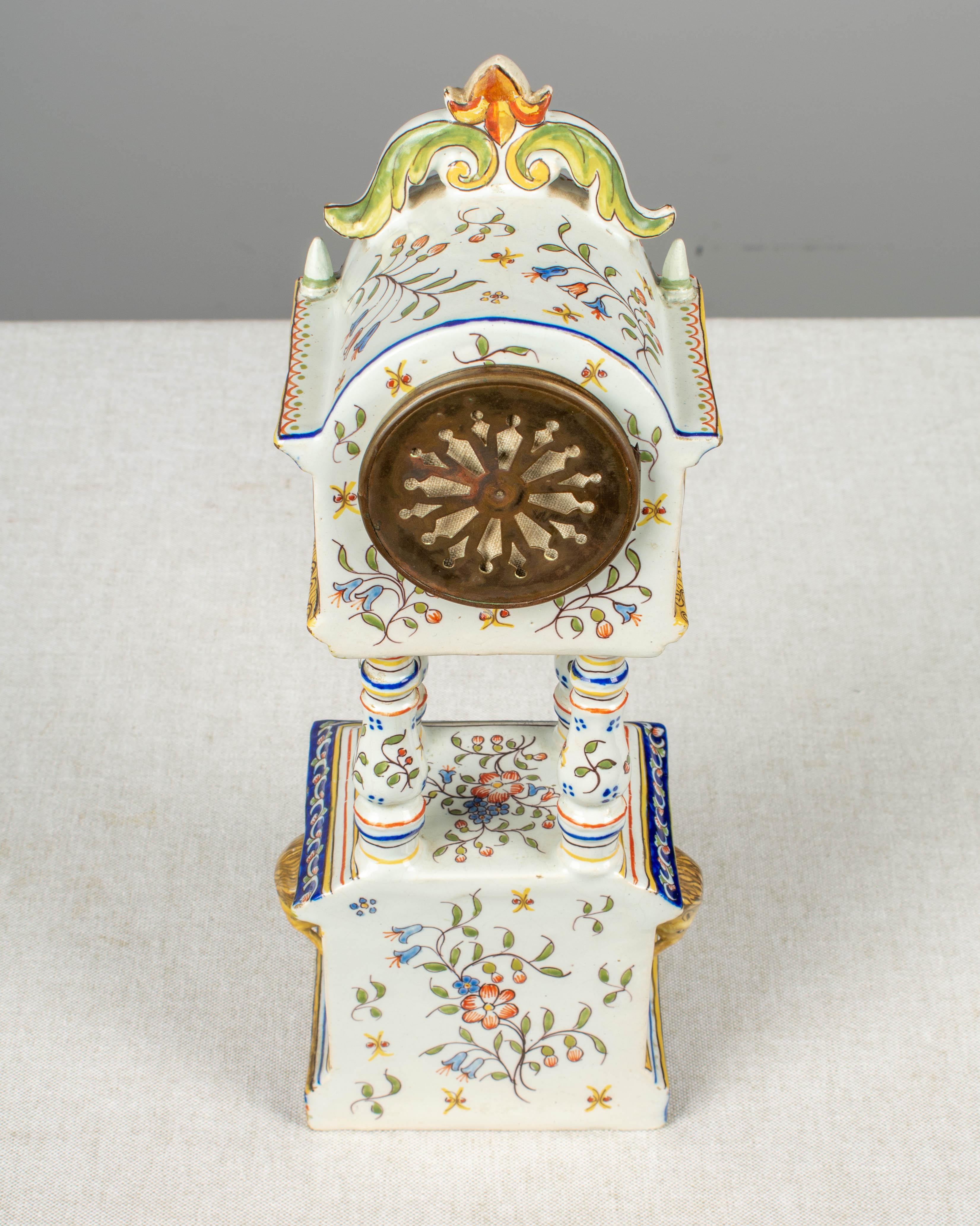 19th Century French Desvres Faience Clock 6