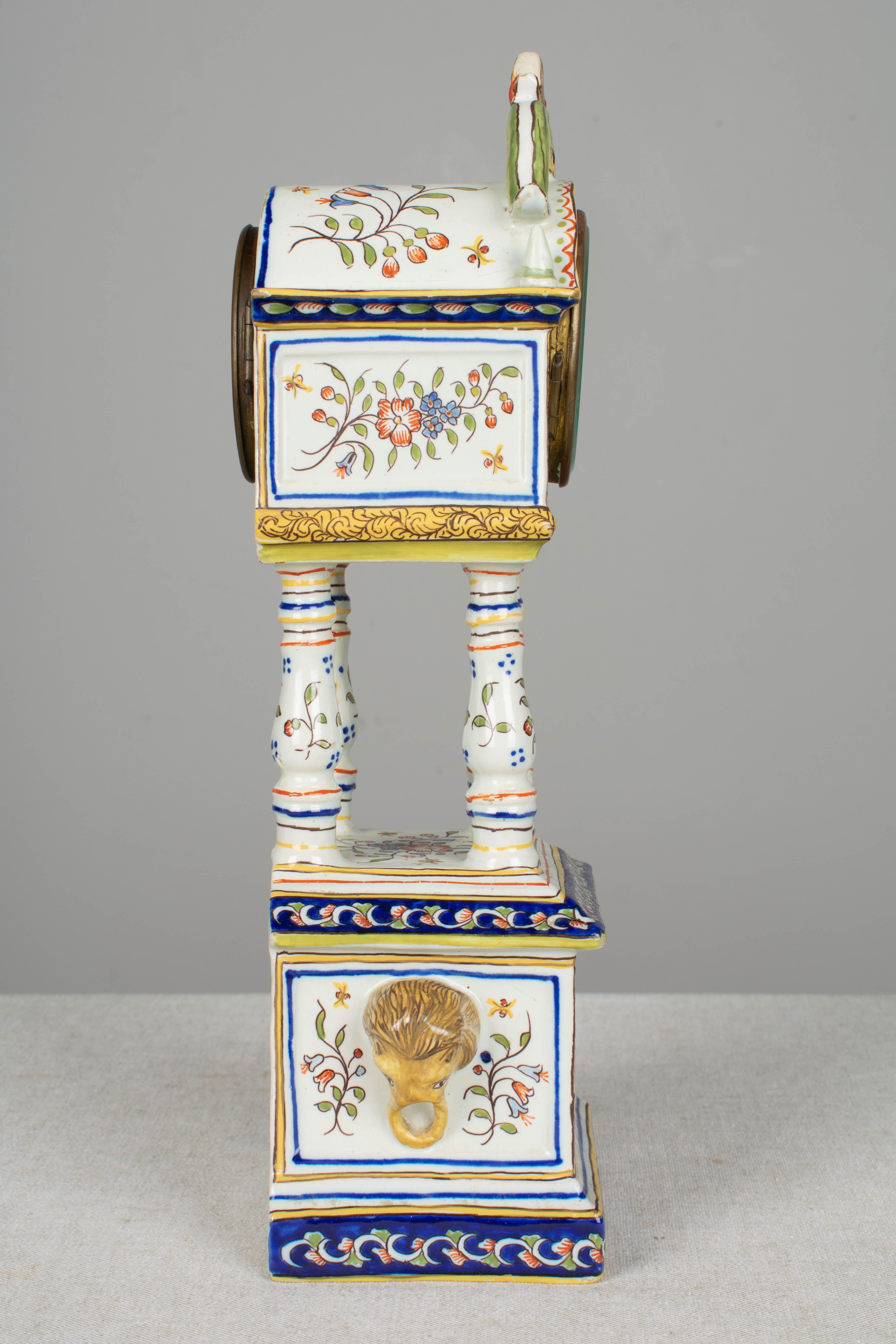 19th Century French Desvres Faience Clock 1