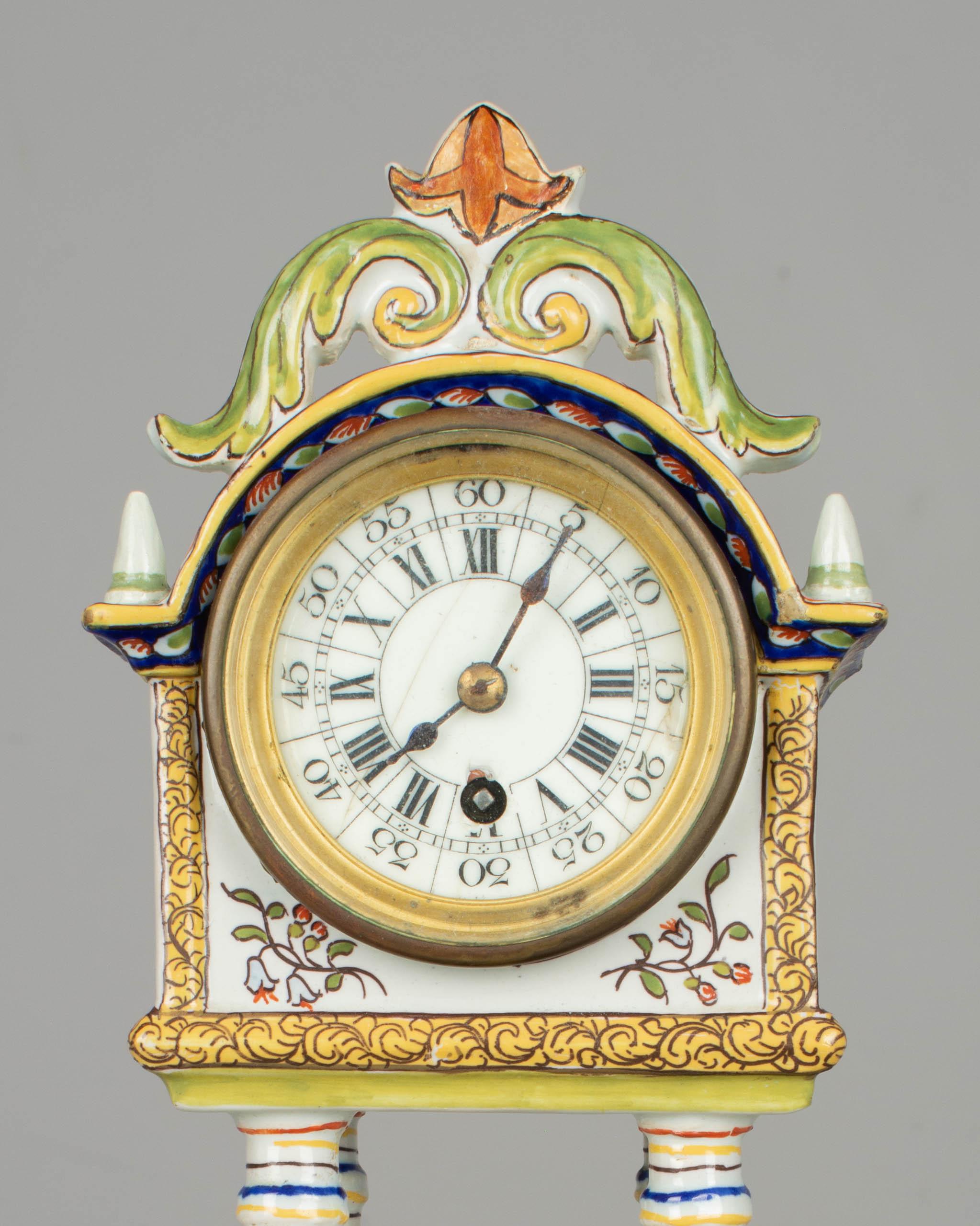 19th Century French Desvres Faience Clock 3
