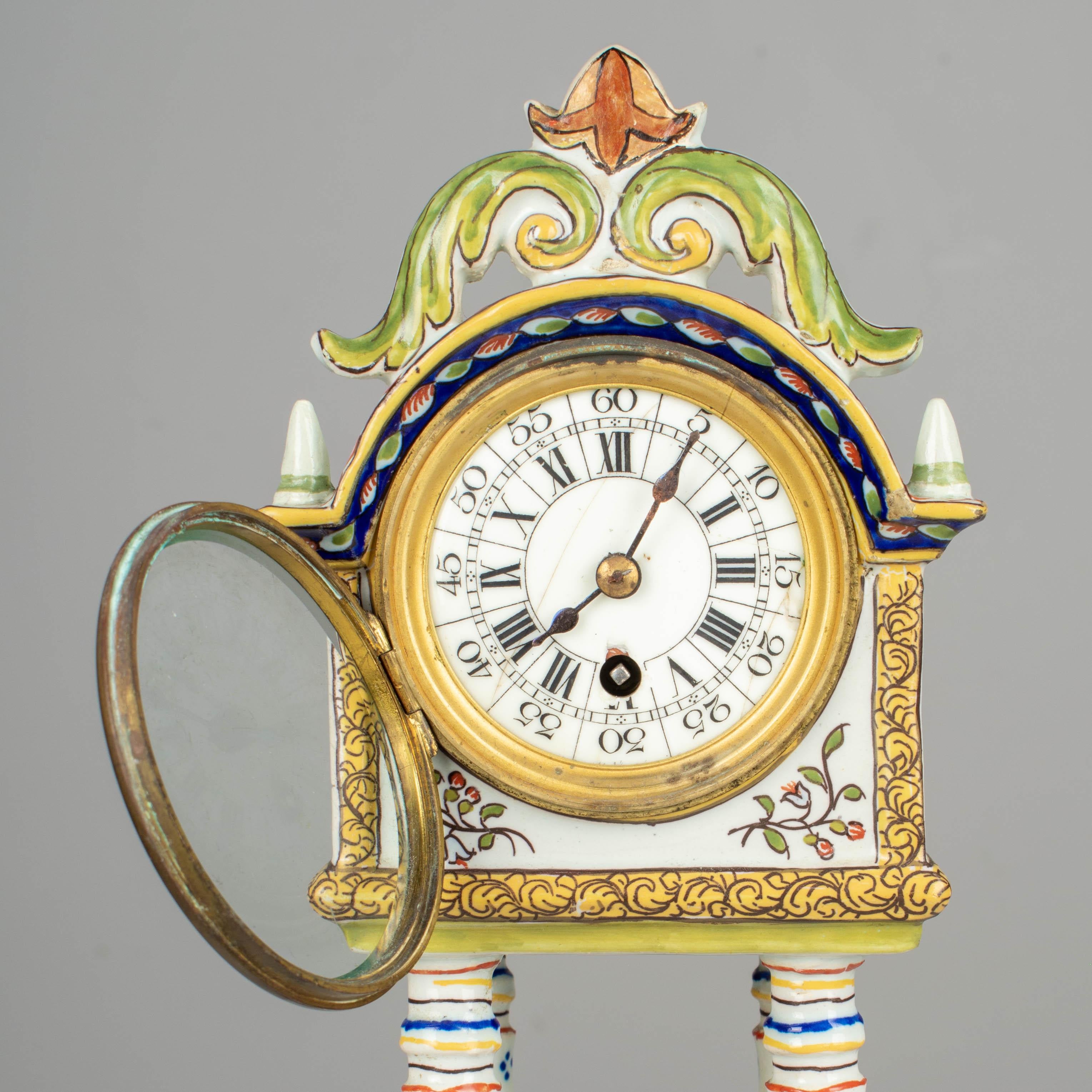 19th Century French Desvres Faience Clock 4