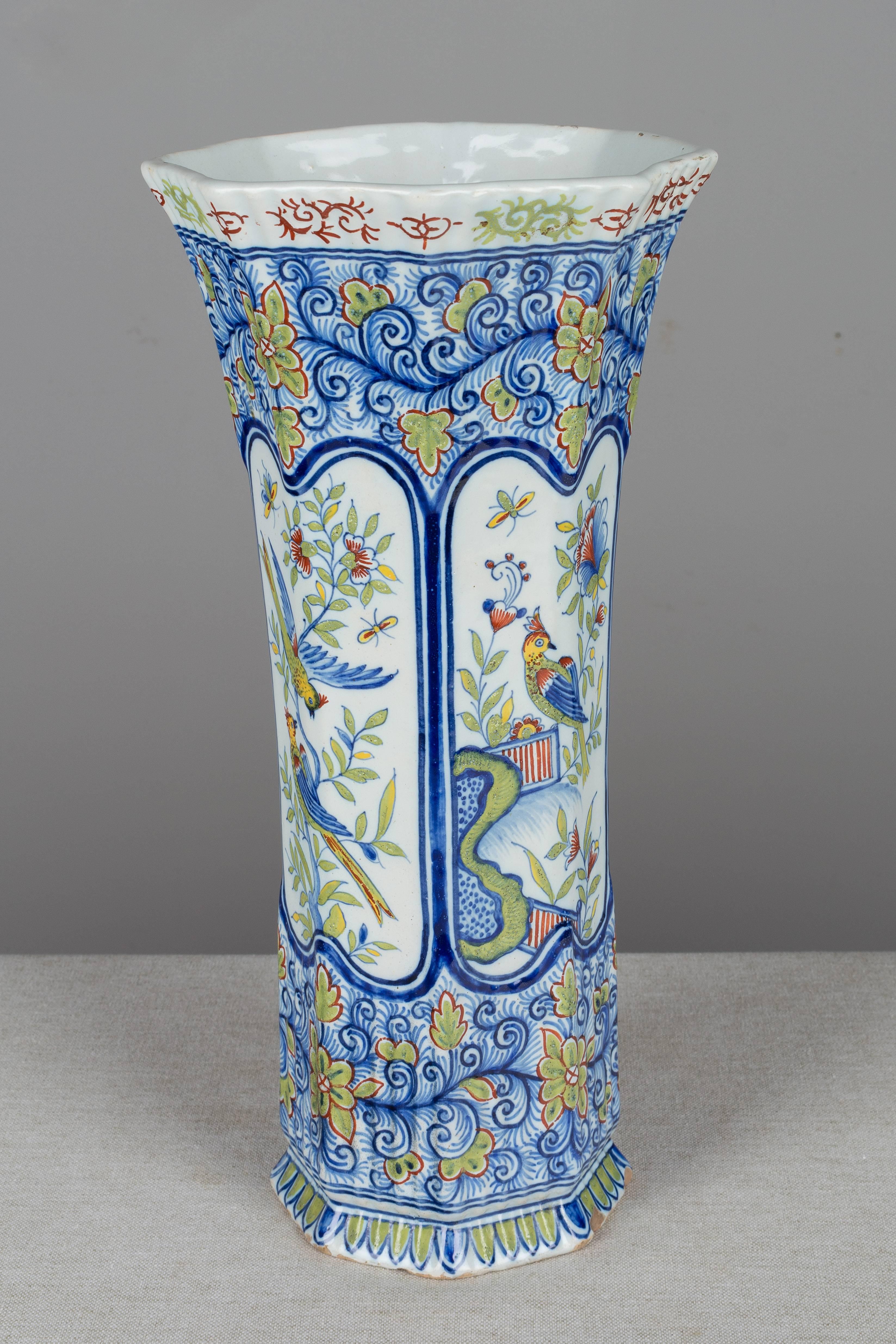 Country 19th Century French Desvres Faience Vase