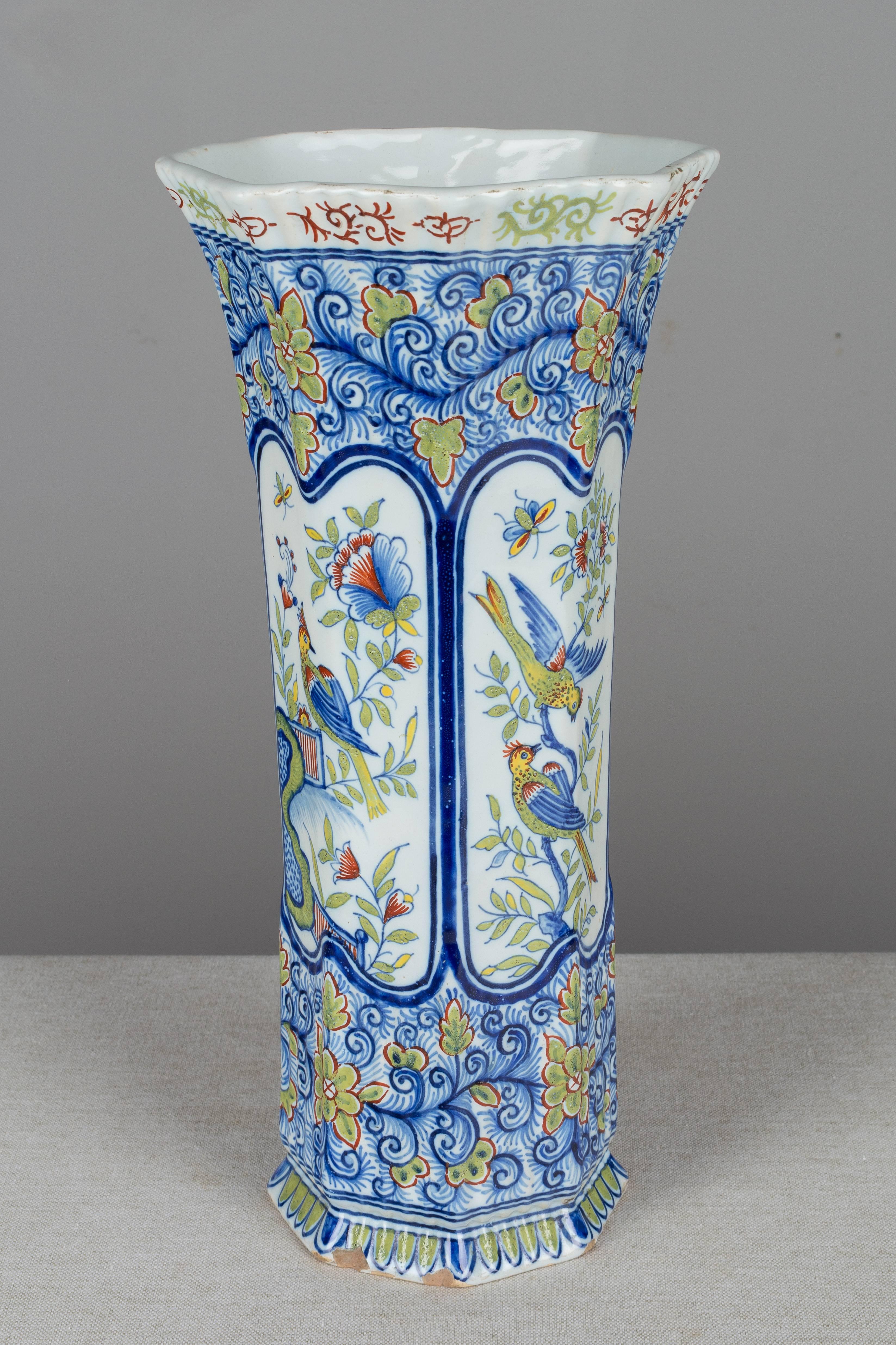 19th Century French Desvres Faience Vase In Excellent Condition In Winter Park, FL