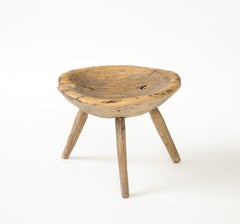 A.I.C. Shepherd Tripod Stool (tabouret tripode) en orme français, 19e C.