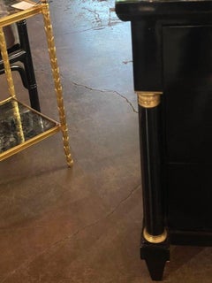 19th c. French Empire Black Lacquered Commode