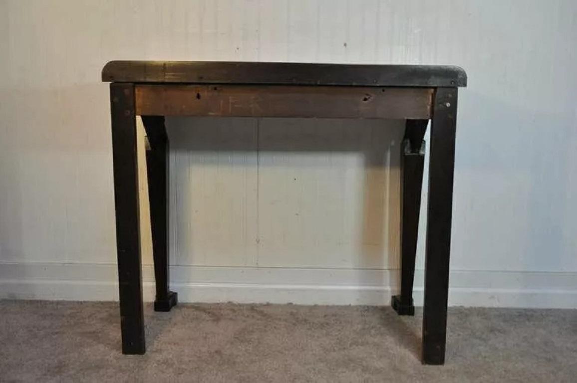 19th C. French Empire Crotch Mahogany Bronze Ormolu 1 Drawer Console Hall Table For Sale 1