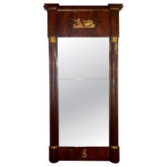19th c. French Empire Mahogany Mirror