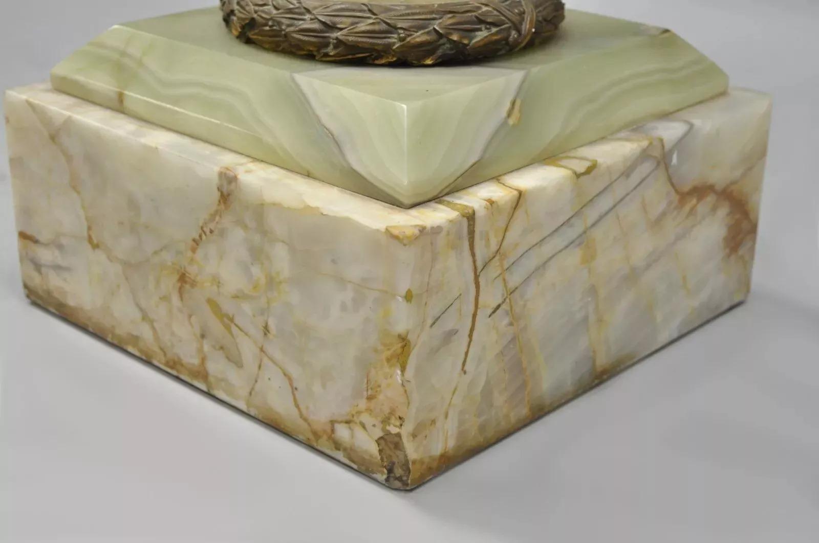 A.I.C. Onyx & Bronze Ormolu Statue Colonne Tournante The Pedestal en vente 4