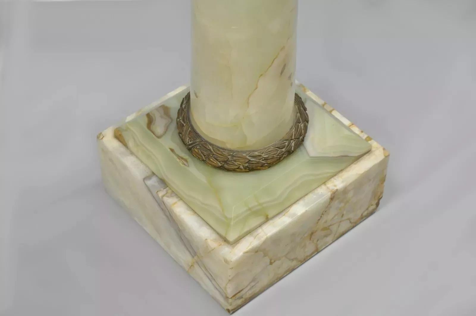 A.I.C. Onyx & Bronze Ormolu Statue Colonne Tournante The Pedestal en vente 5