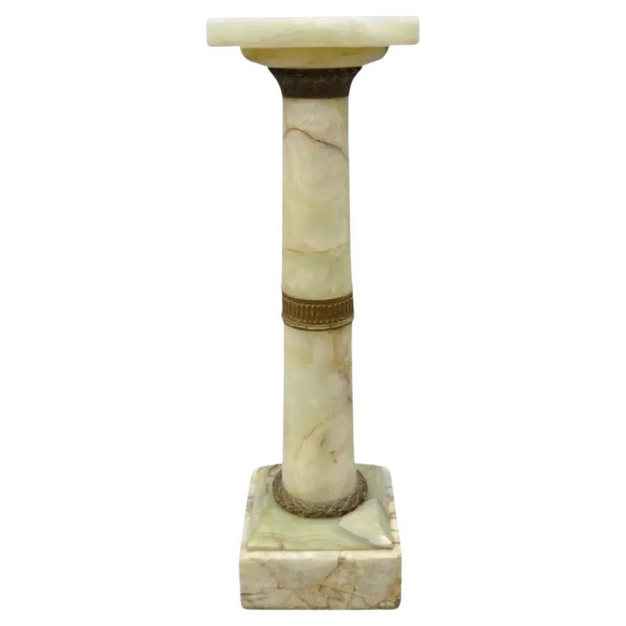 19. Jh. Französisches Empire Onyx & Bronze Ormolu Drehbare Statue Säule Pedestal