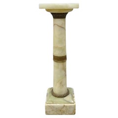 19. Jh. Französisches Empire Onyx & Bronze Ormolu Drehbare Statue Säule Pedestal