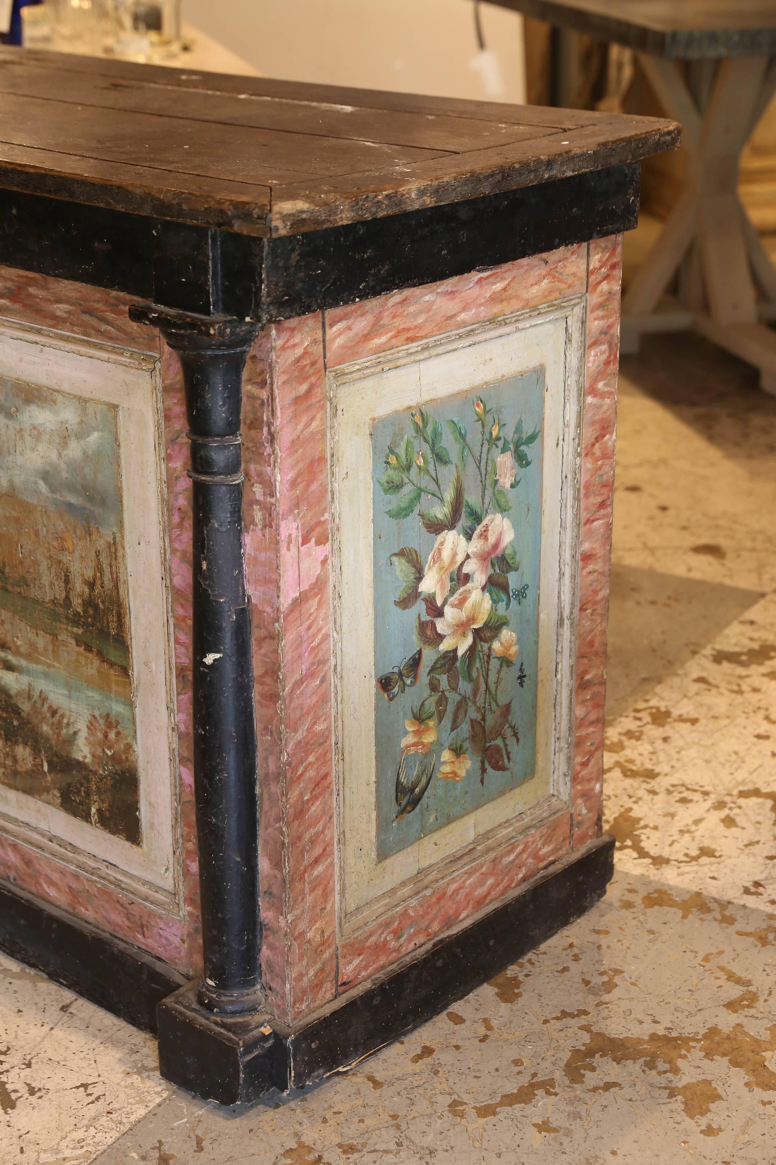 19th Century French Empire Painted Comptoir Counter 2