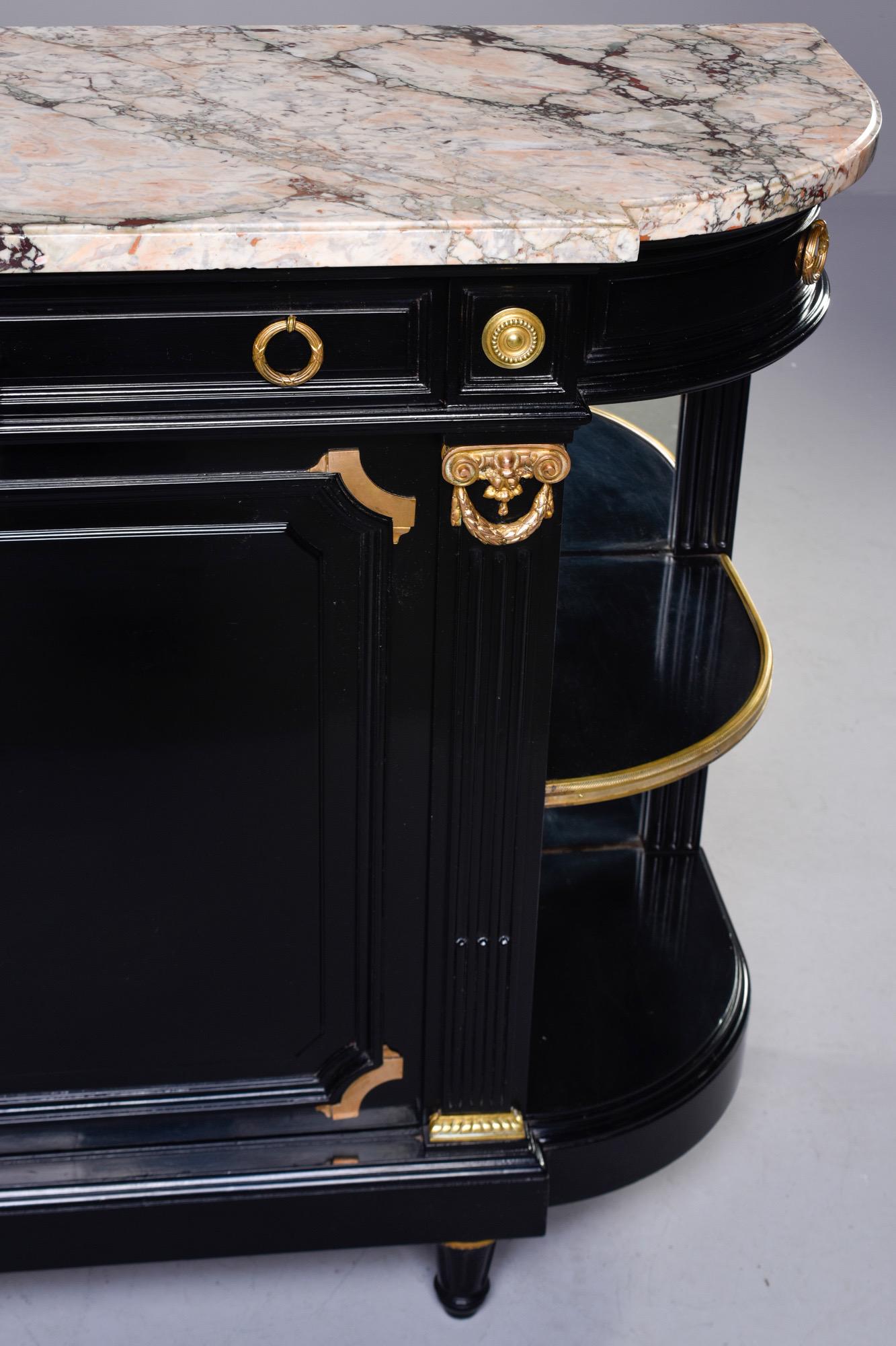 19th C French Empire Style Commode with Marble Top and Brass Fittings In Good Condition In Troy, MI