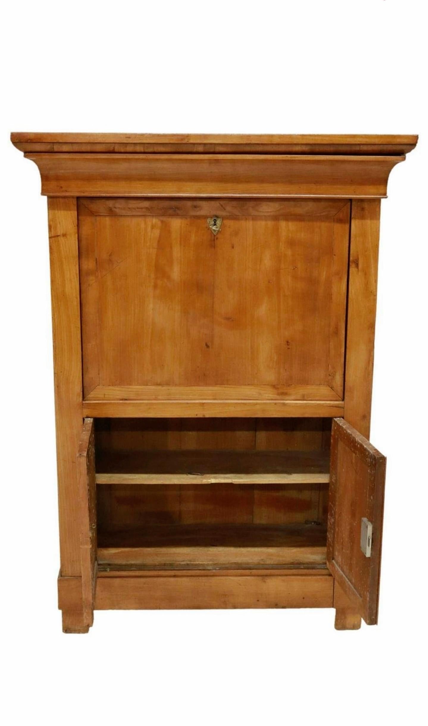 19th Century 19th C. French Empire Style Louis Philippe Period Secretaire Abattant For Sale