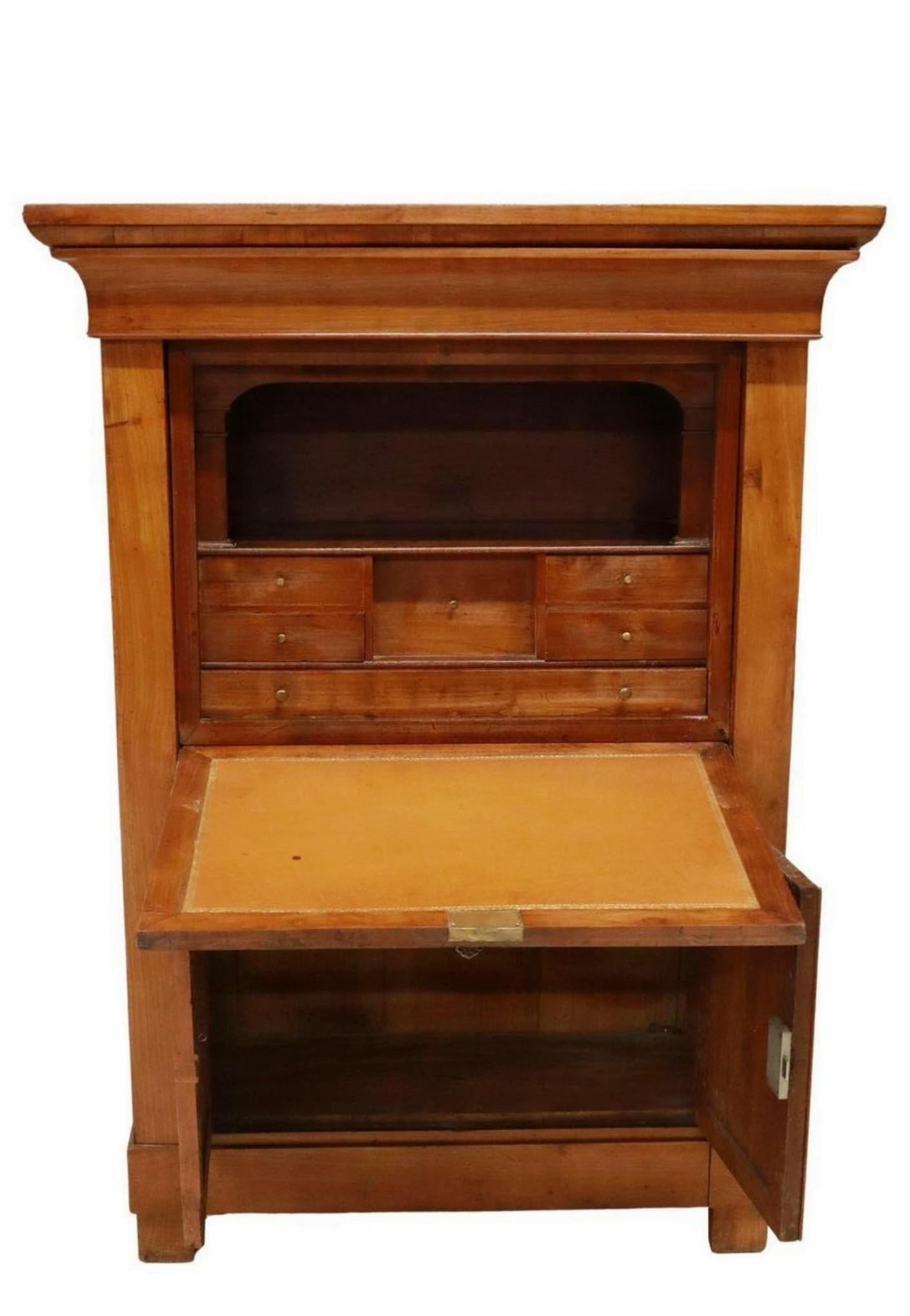 19th Century 19th C. French Empire Style Louis Philippe Period Secretaire Abattant For Sale