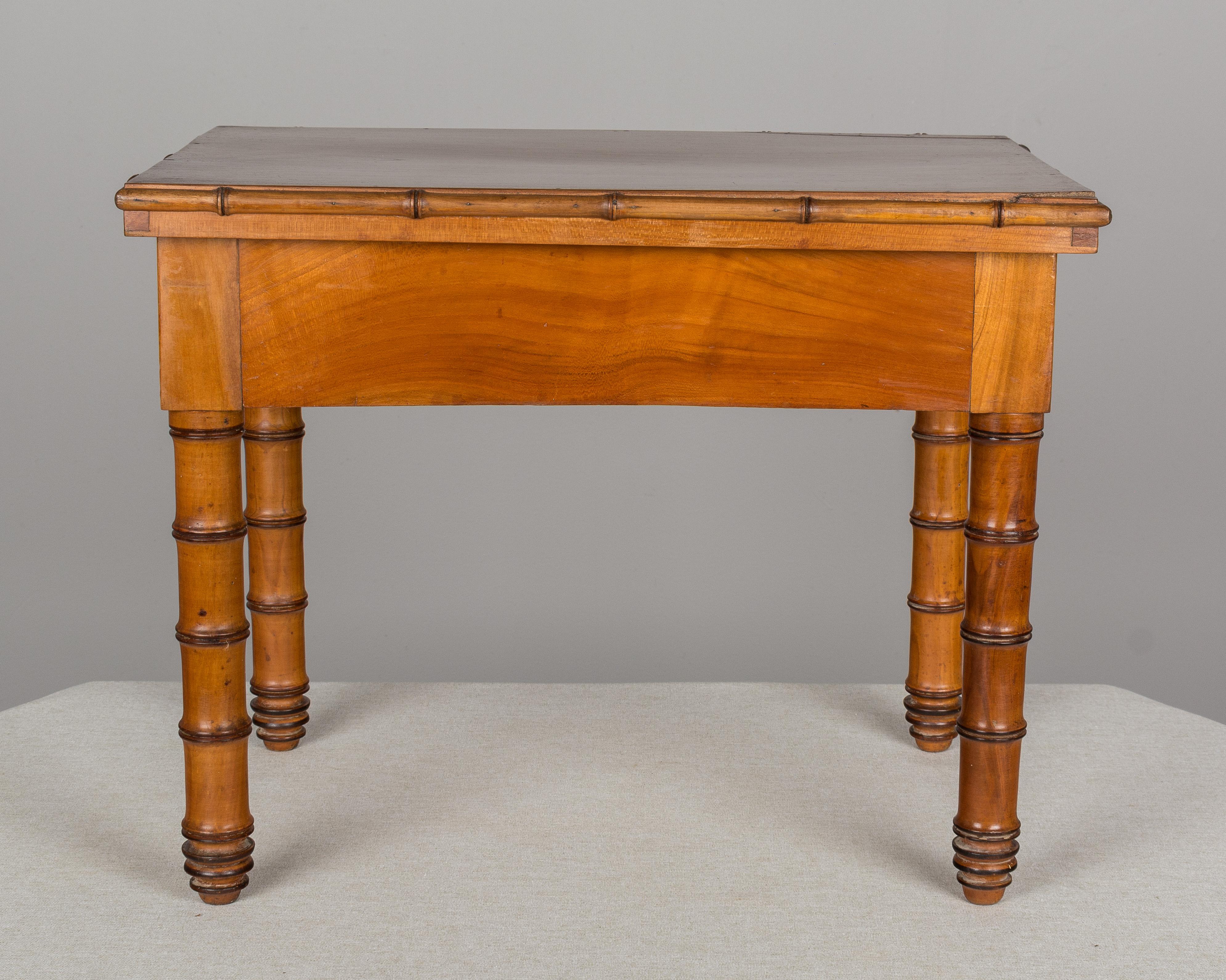 Porcelain 19th Century French Faux Bamboo Side Table