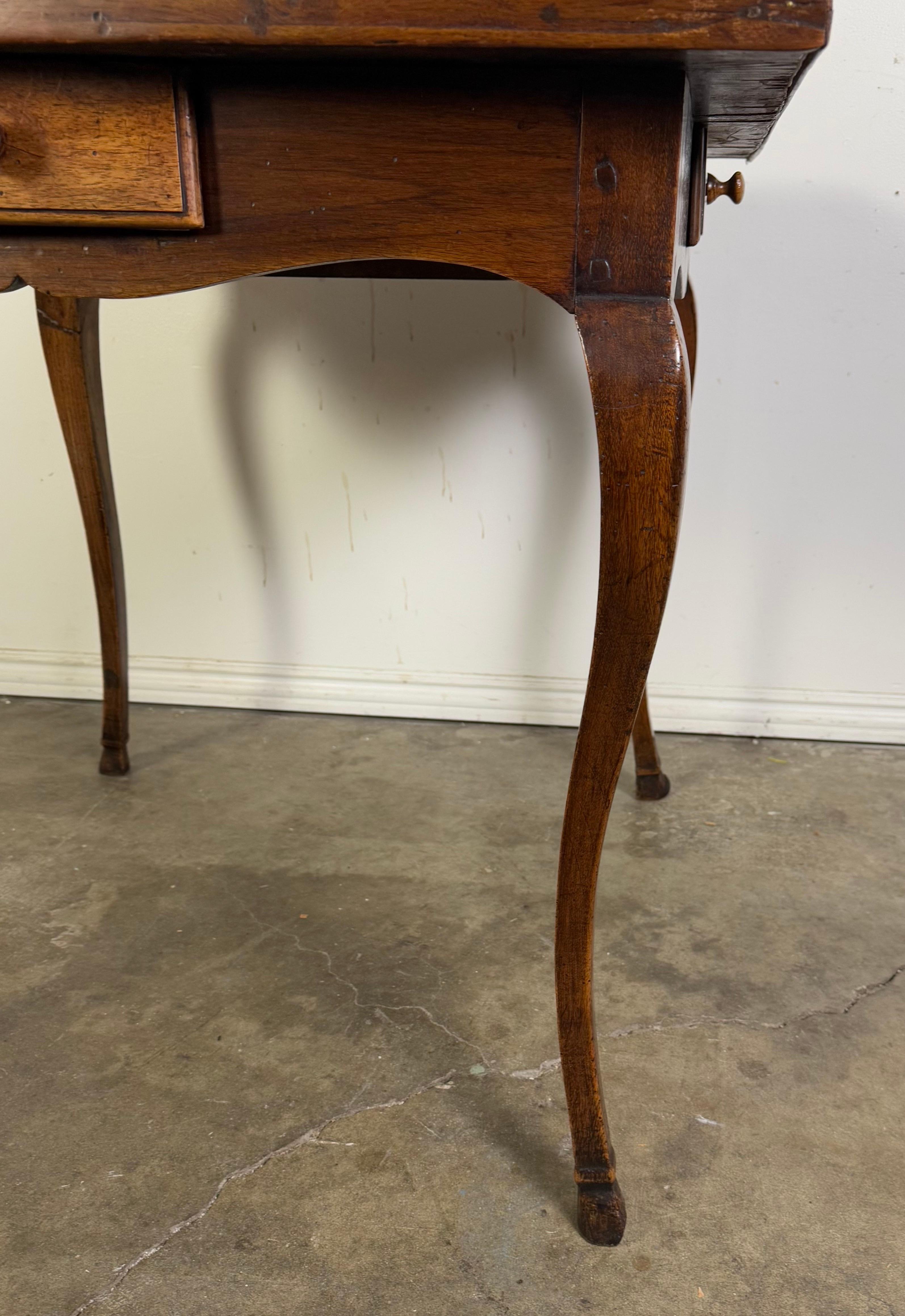 19th C. French Game Table w/ Embossed Leather Top For Sale 8