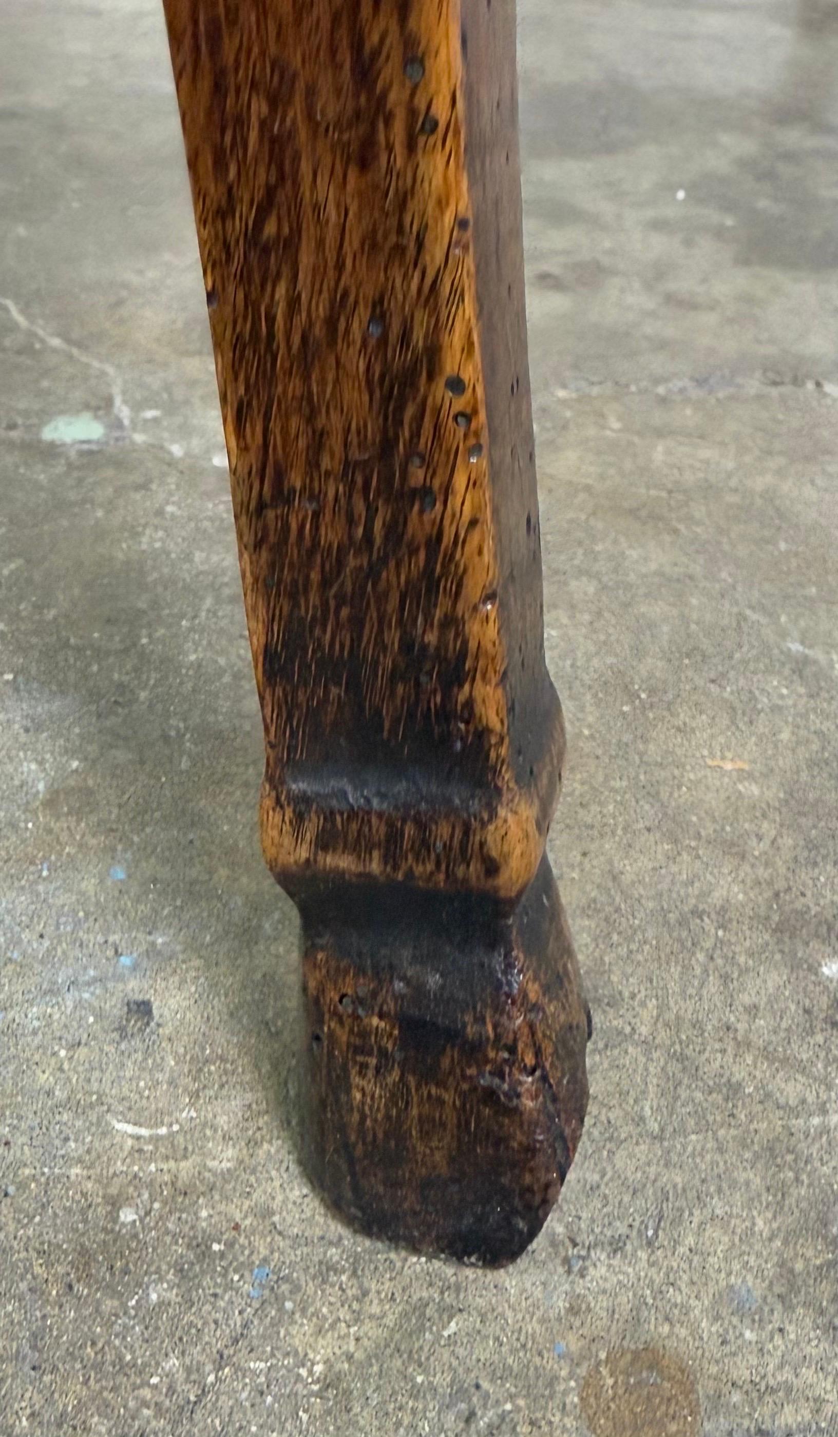 19th C. French Game Table w/ Embossed Leather Top For Sale 9