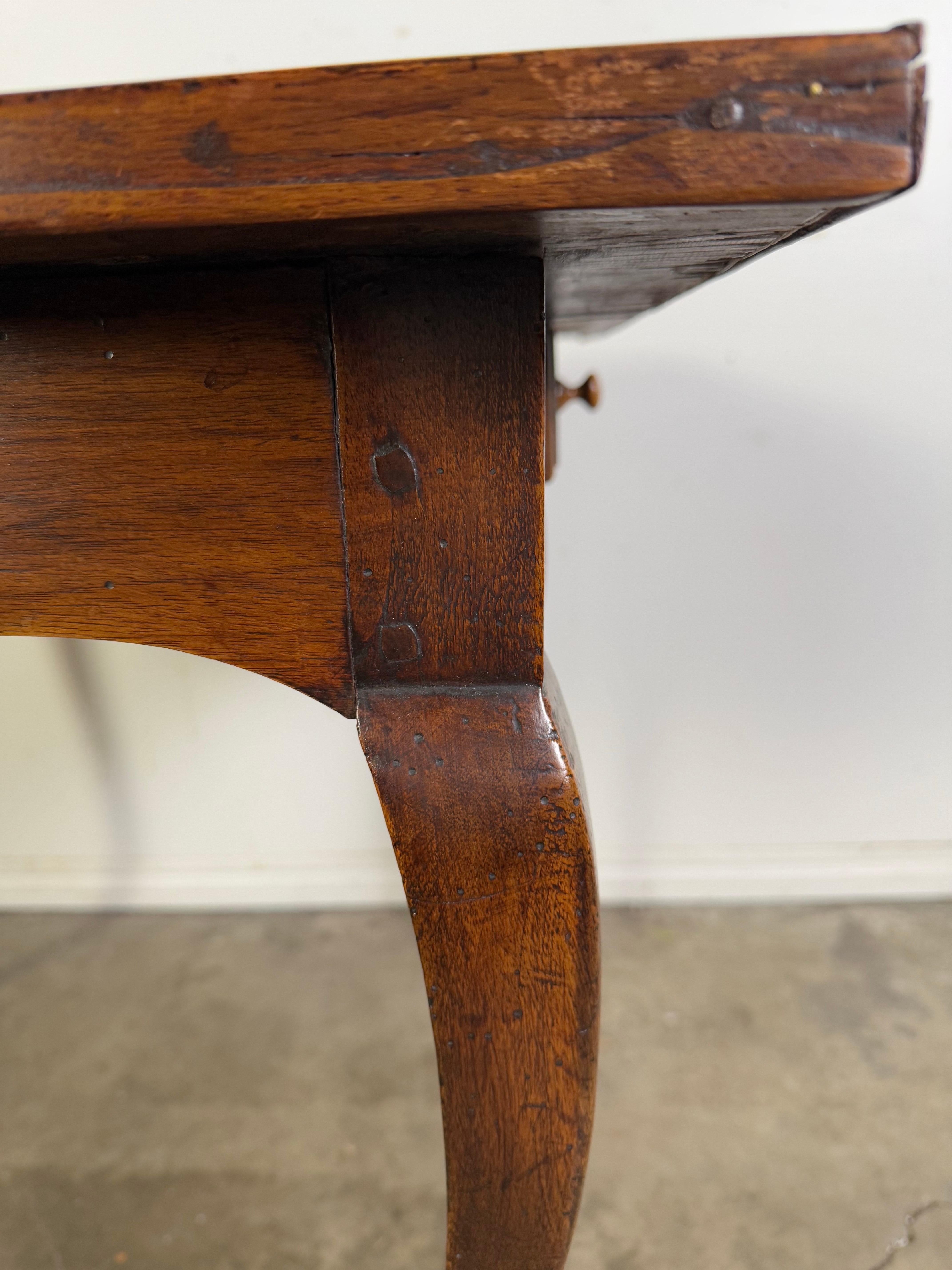 19th C. French Game Table w/ Embossed Leather Top For Sale 10