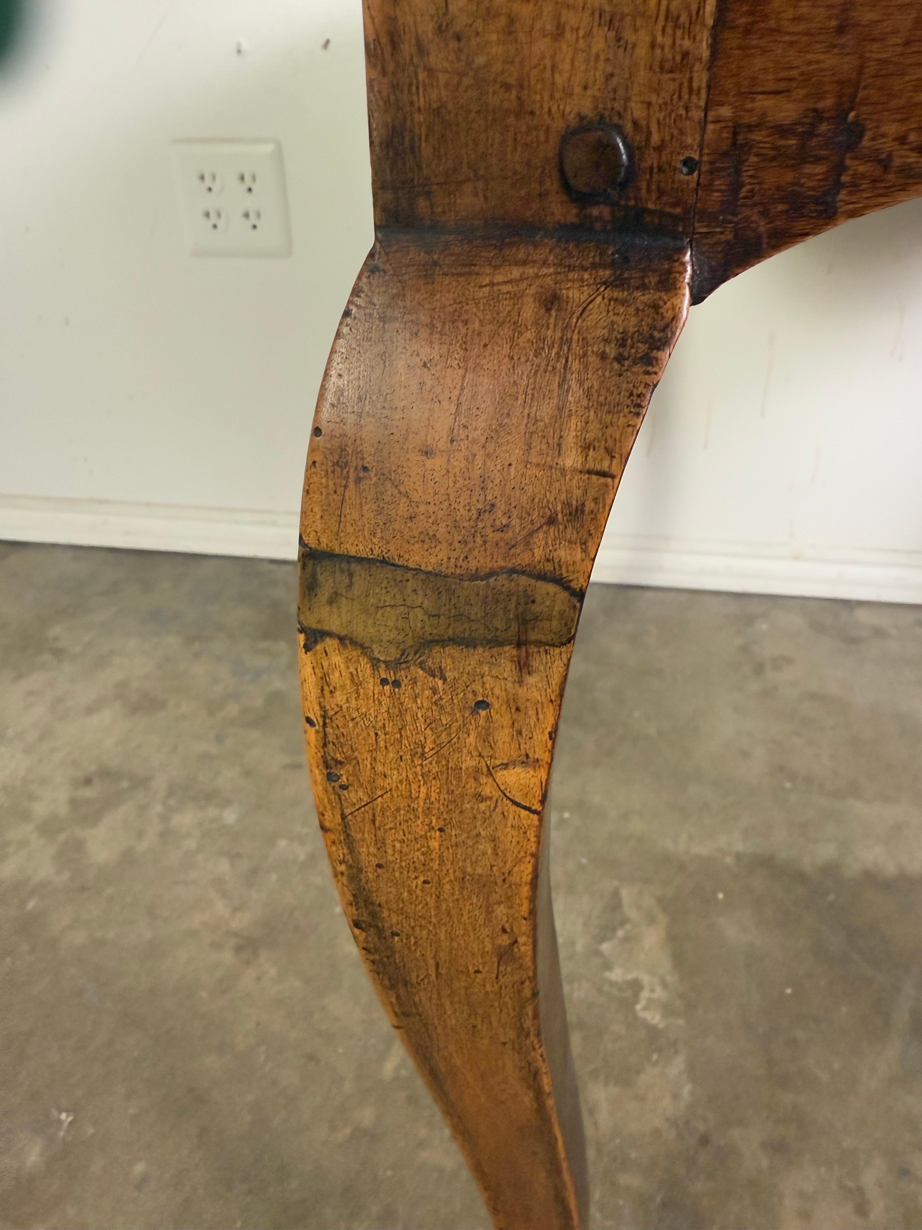 19th C. French Game Table w/ Embossed Leather Top For Sale 11