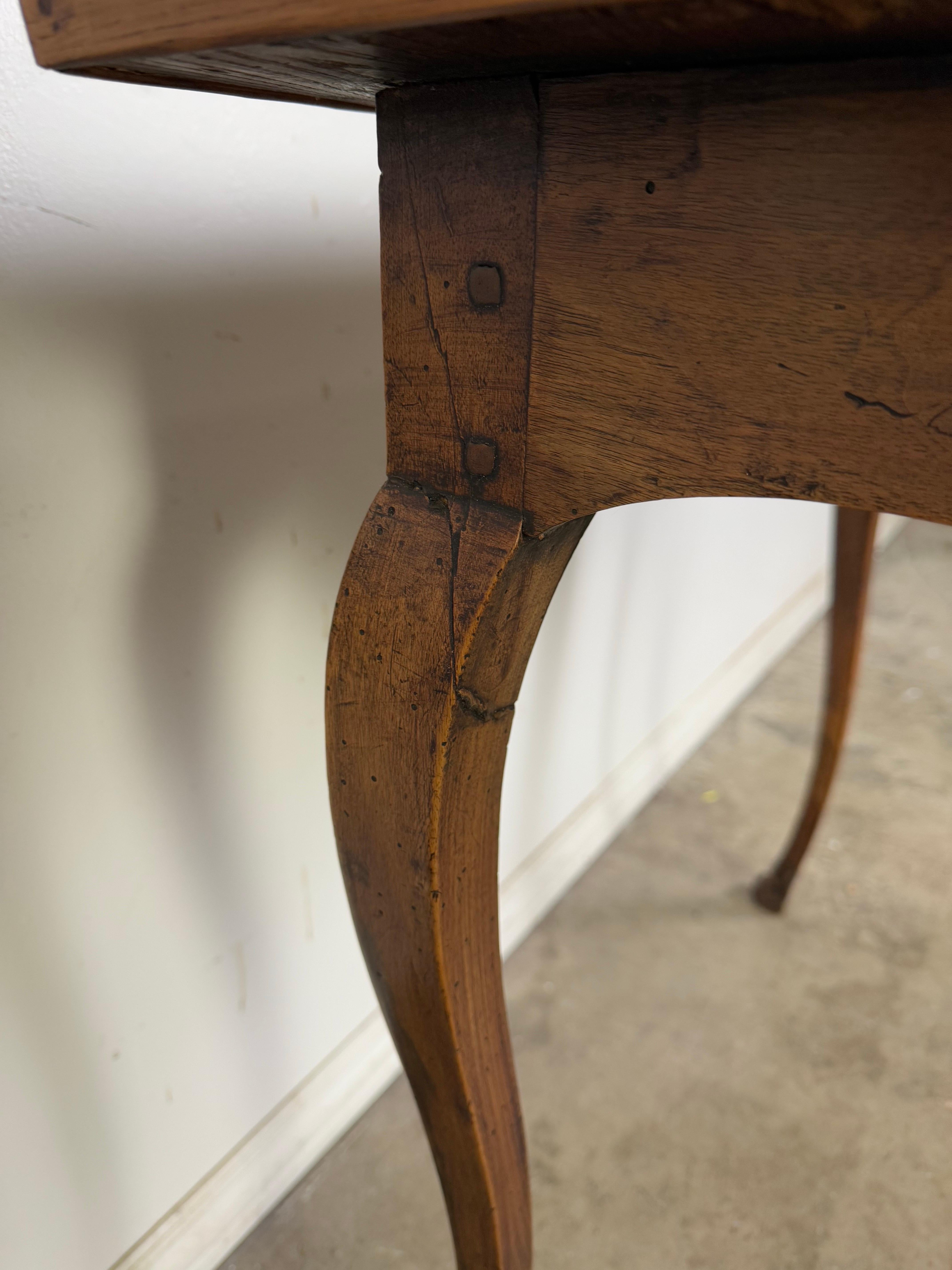 19th C. French Game Table w/ Embossed Leather Top For Sale 12