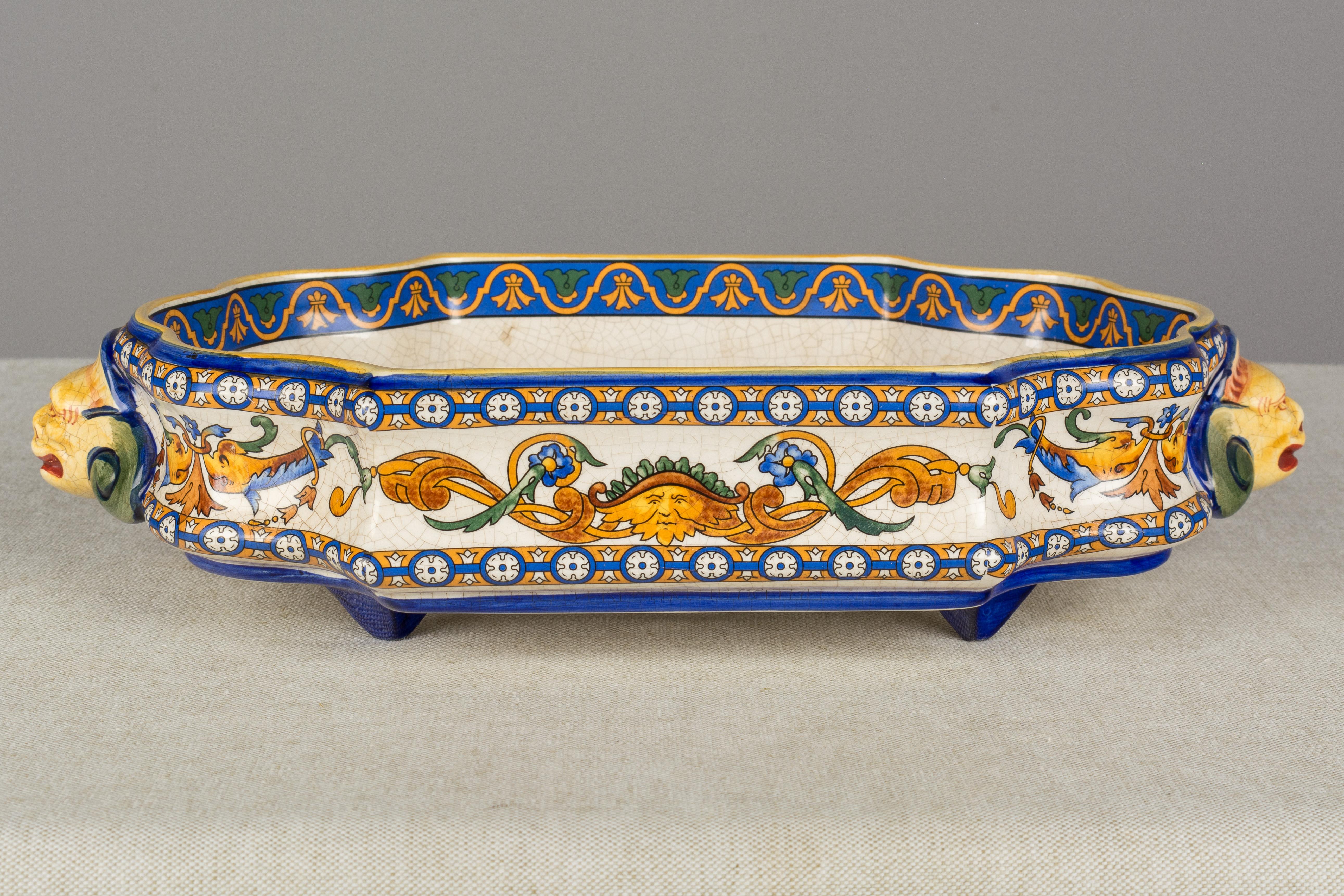 19th Century French Gien Faience Jardinière 1