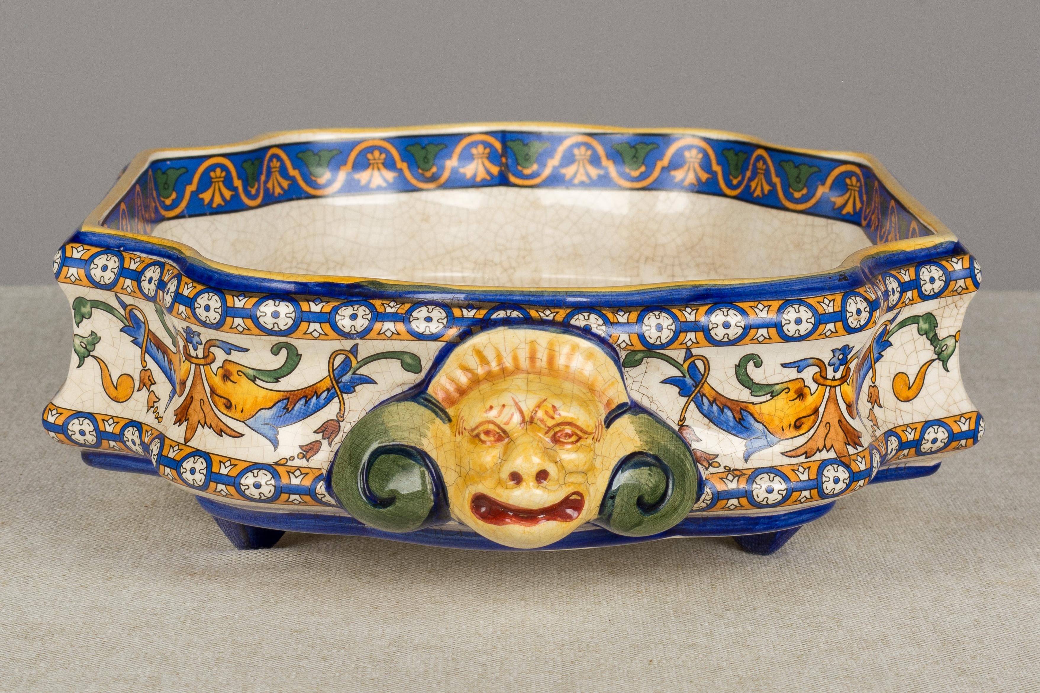 19th Century French Gien Faience Jardinière 3