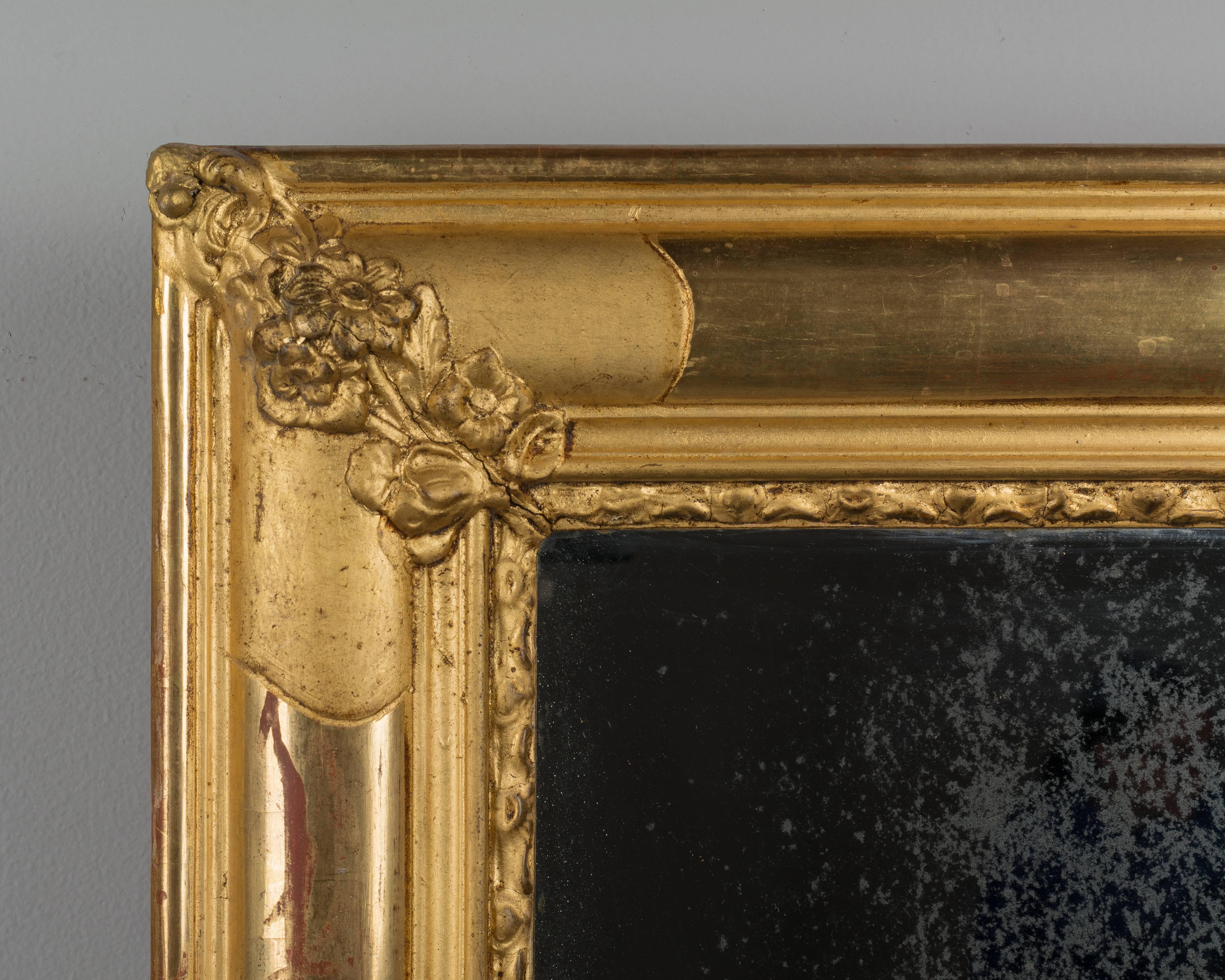 19th Century French Gilded Mirror In Excellent Condition In Winter Park, FL